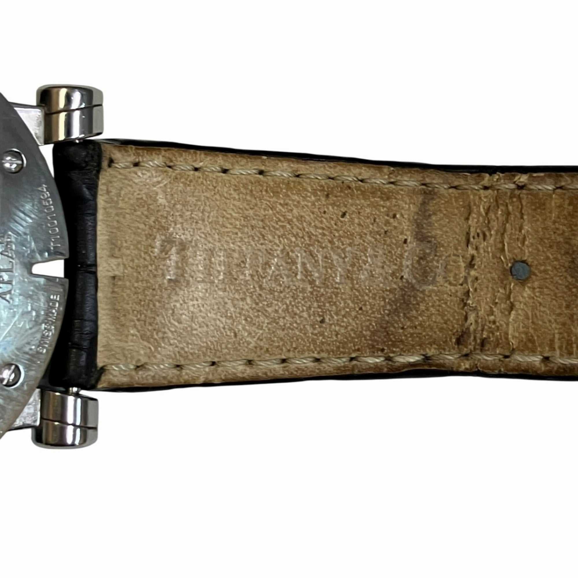 Tiffany & Co. Atlas watch, total weight 107.1g, stainless steel, genuine leather strap, automatic movement, silver dial, Z1000.70.12A10A71A