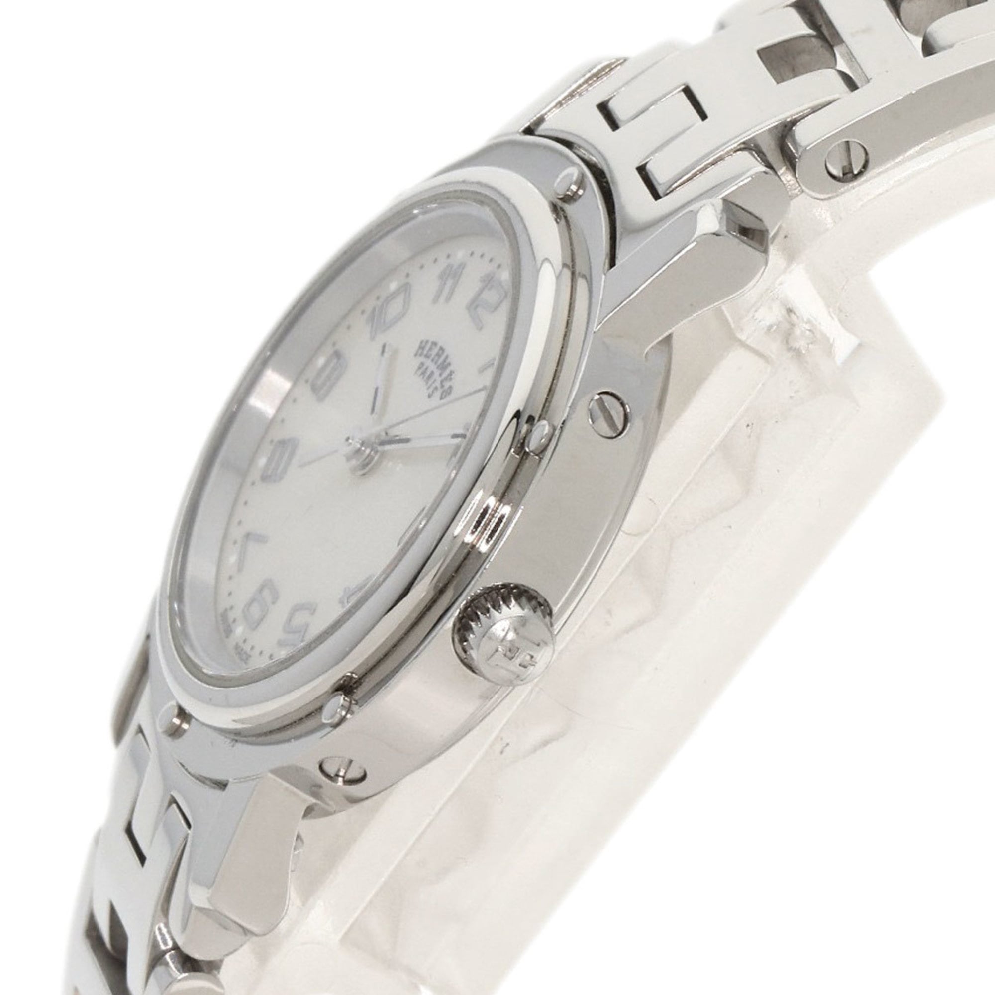 Hermes CL4.210 Clipper Nacle-horloge, roestvrij staal (SS), damesmodel, HERMES