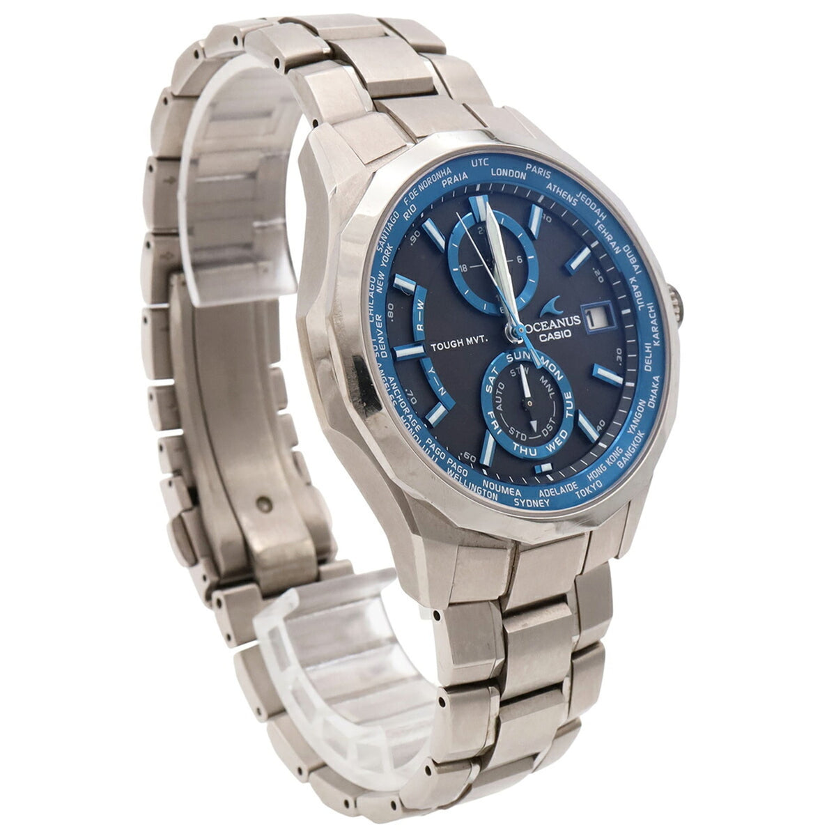 Montre Casio Oceanus Manta Titanium Date à commande radio OCW-S2000-1AJF Noir Cadran 40mm