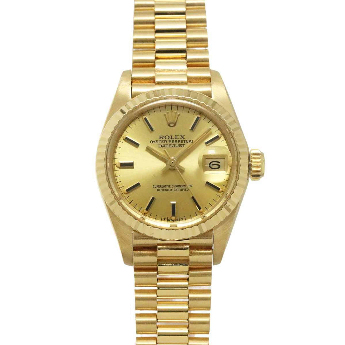 Rolex Datejust 69178 Champagne, gouden wijzerplaat, 26 mm horloge