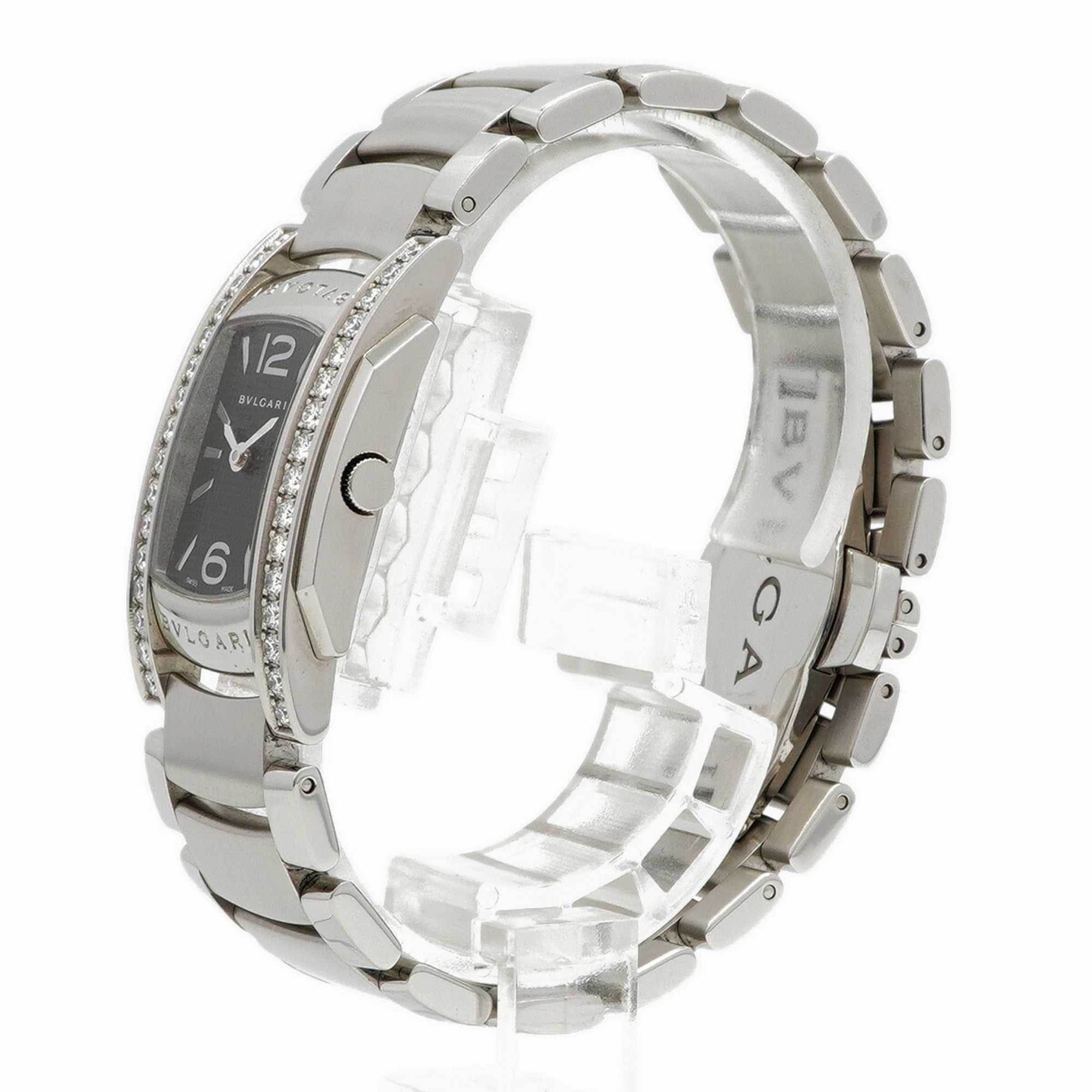 Bvlgari Assioma Diamond Bezel AA35S Black Dial Women's Watch