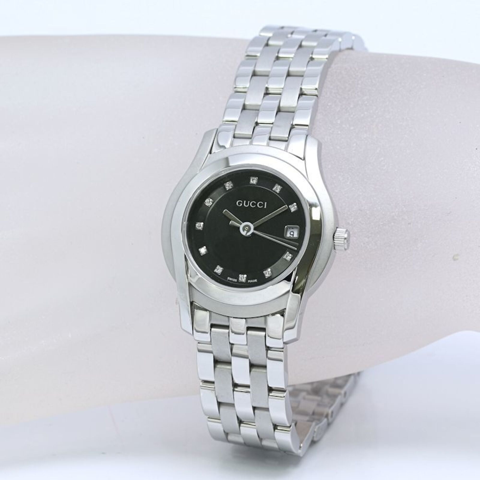 GUCCI G-Class 11-Diamond Watch YA055504 5500L Women's Stainless Steel 40444
