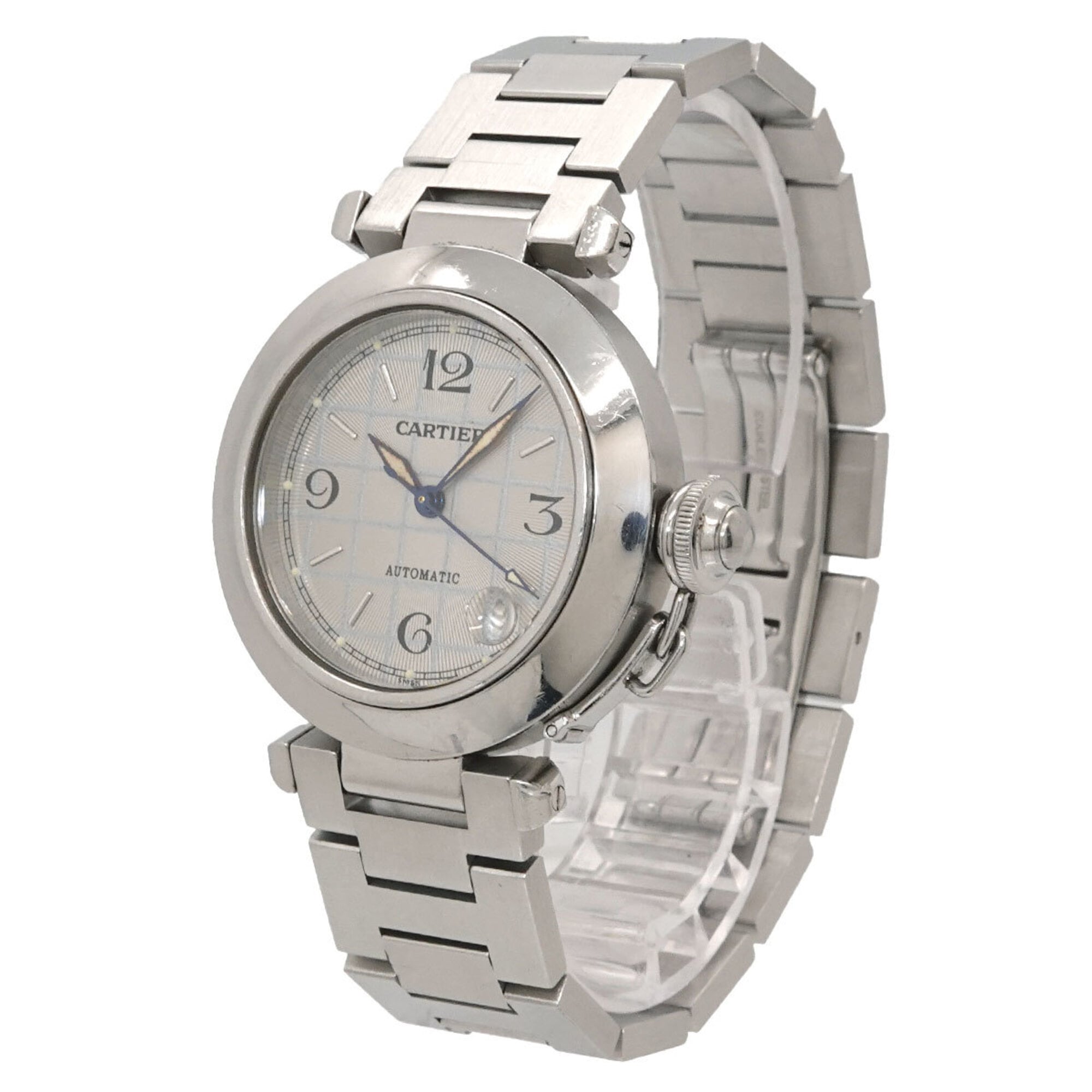 Cartier Pasha C W31023M7 Boys' Date Silver Automatic