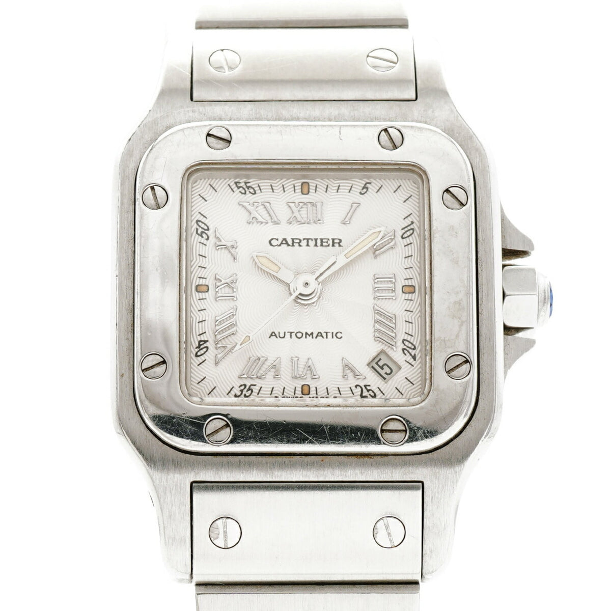 Cartier Santos Galbee SM W20044D6 horloge met zilveren wijzerplaat, 24 mm