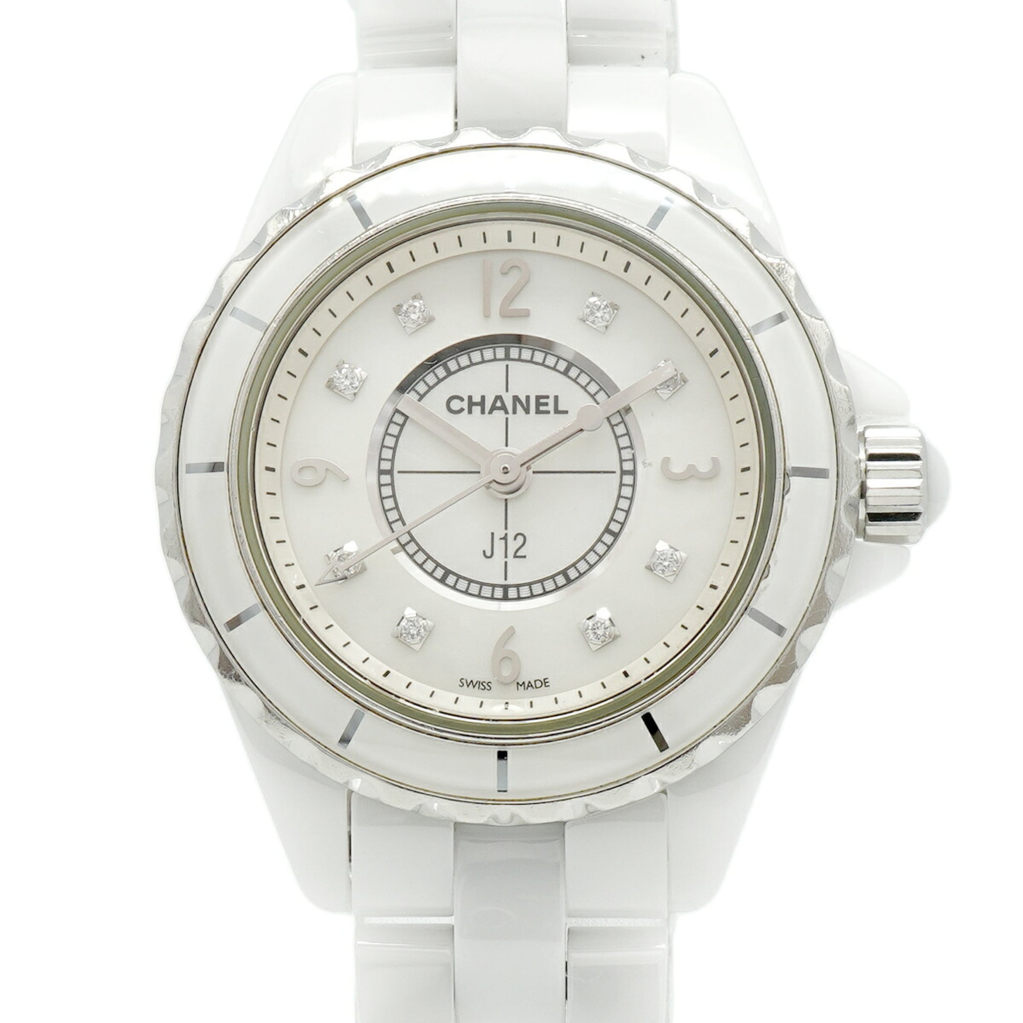 Montre Chanel J12 8P Diamond H2570 Blanc, cadran de 28 mm