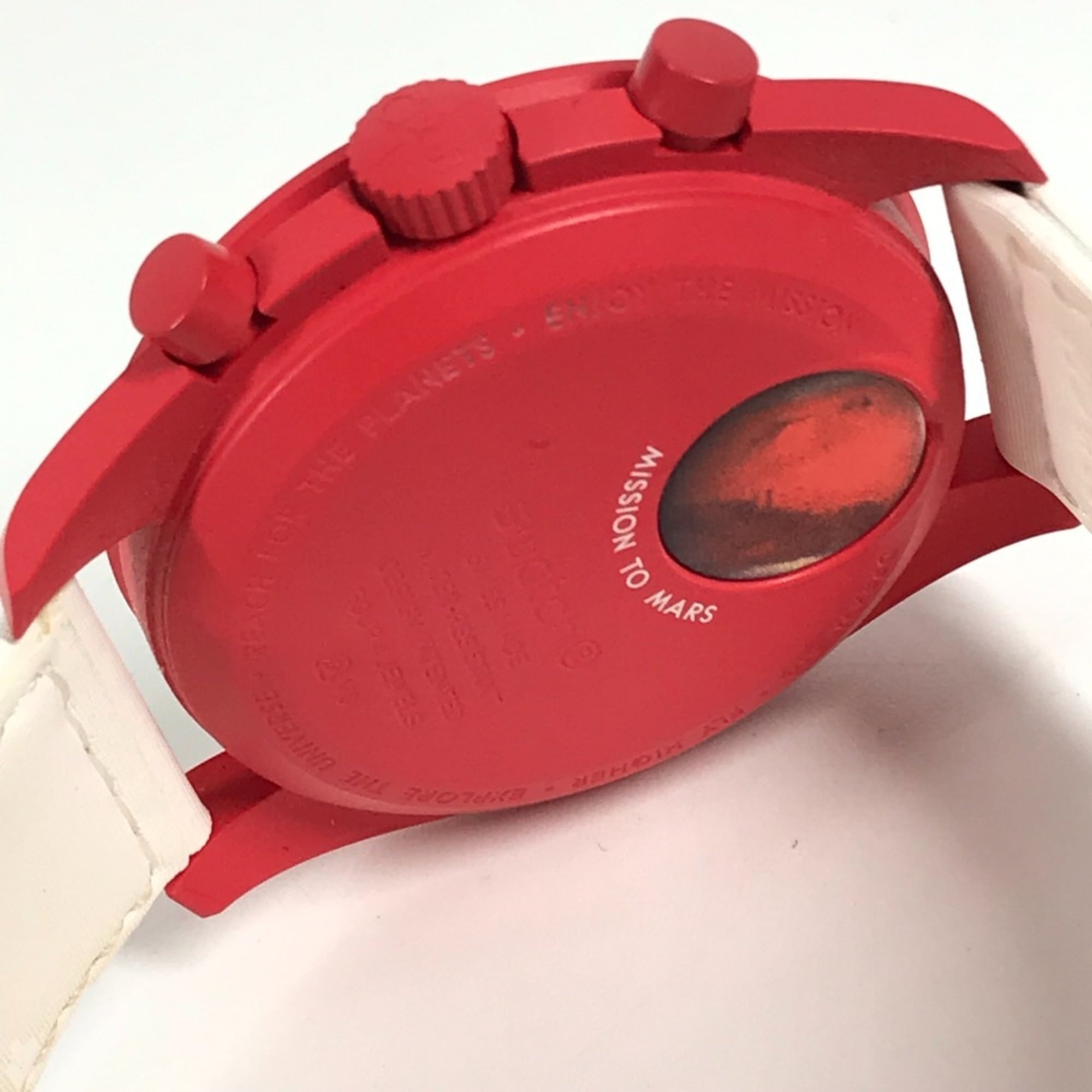 OMEGA Swatch SO33R100 – Omega-Kooperation „Moon MISSION TO MARS“ – Mars-Uhr für Damen, Rot