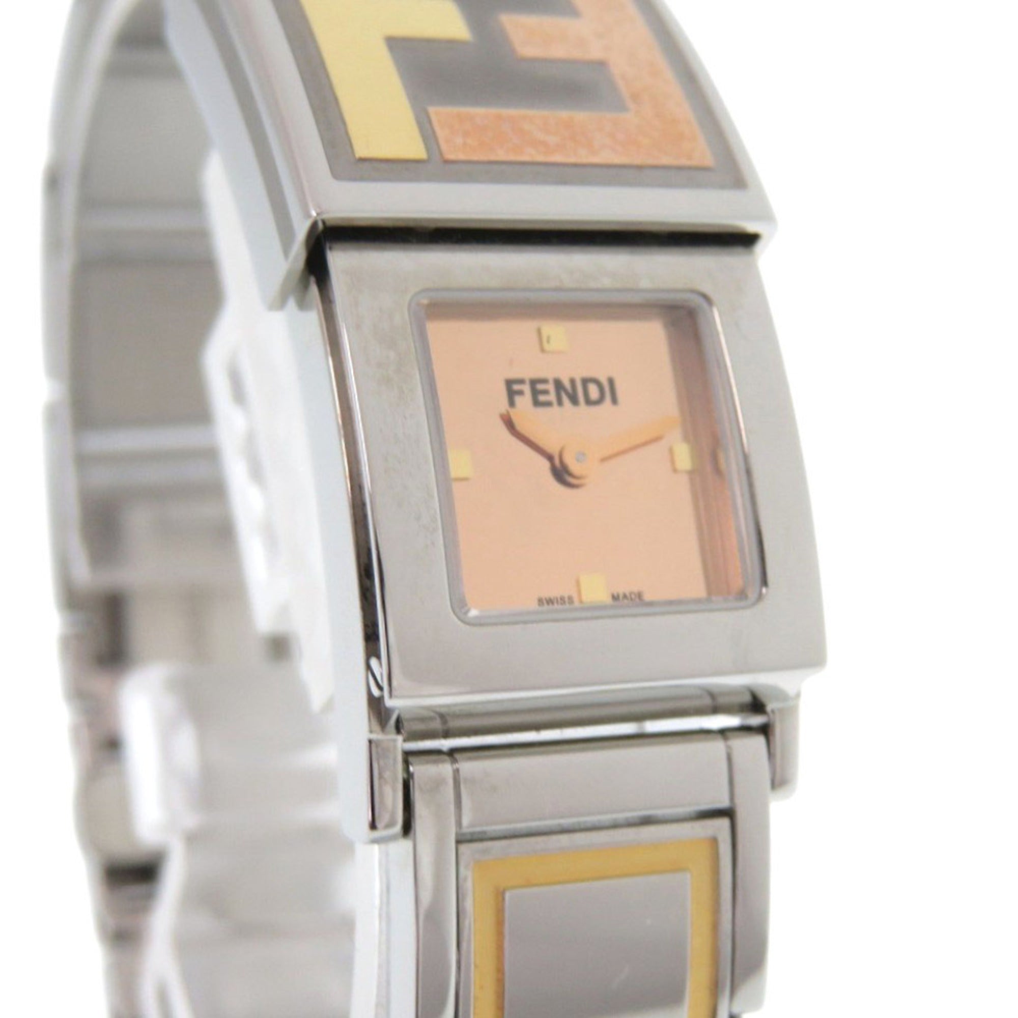 Fendi Secret 2 Time Zone 5500L Quarzzuhr aus Edelstahl in Gold, 1915 FENDI