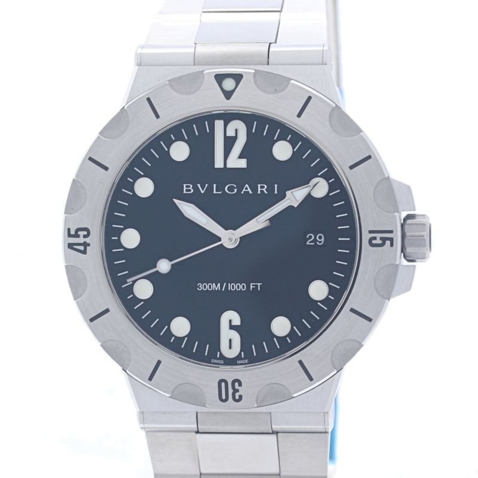 BVLGARI Diagono Scuba DP41BSSSD DP41SSD Men's Watch SS 40379