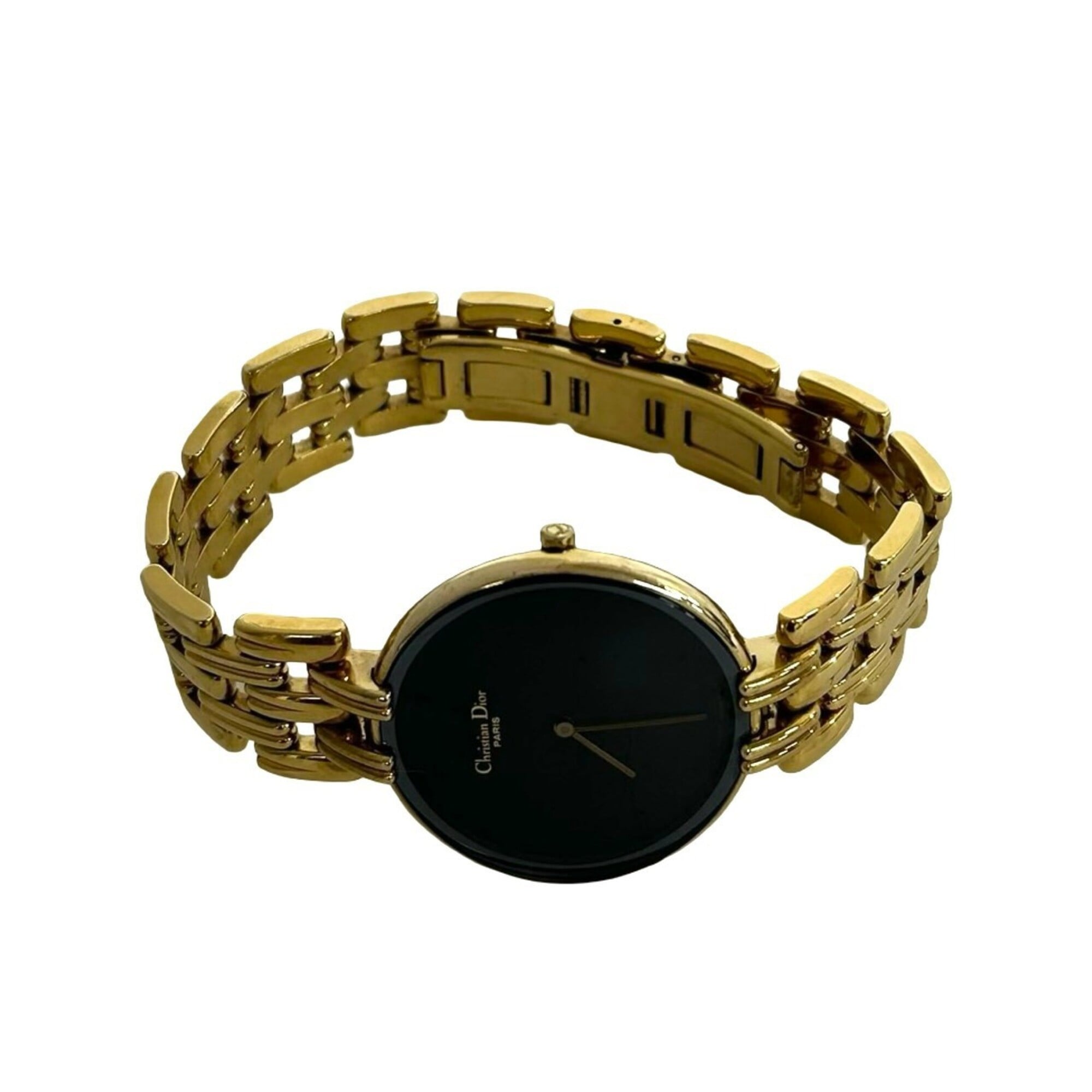 Christian Dior Vintage Baghira GP Quartz Gold Black 38257