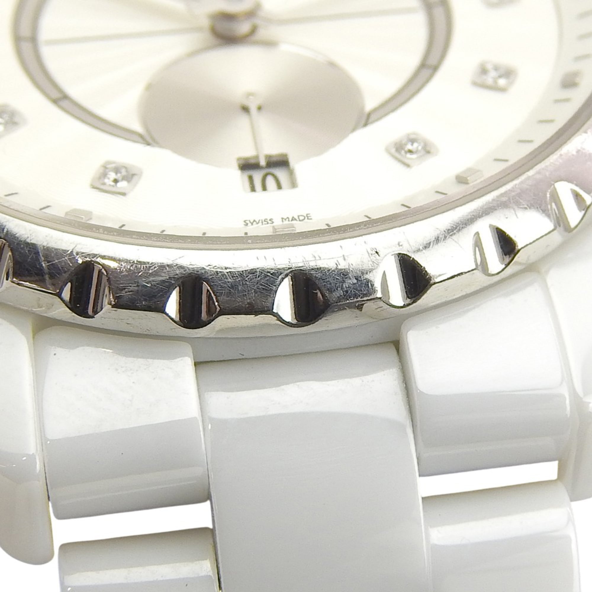 Montre CHANEL J12, 11 diamants, Cal. 2895-2, H4345, céramique Blanc, mouvement Automatique, Quelques Secondes, cadran, J12, garçon