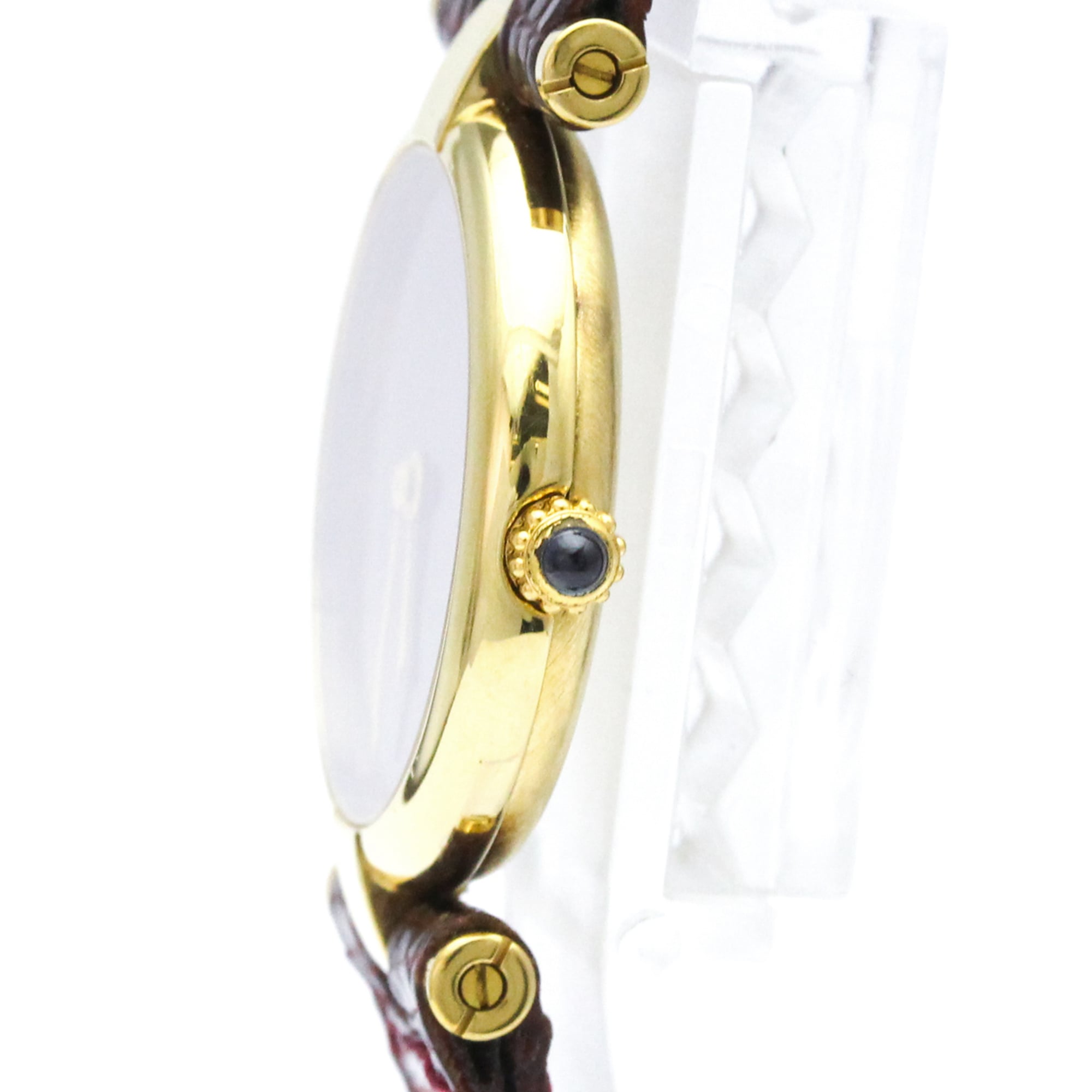 CARTIER Must Vendome Gold Plated Leather Quartz Ladies Watch