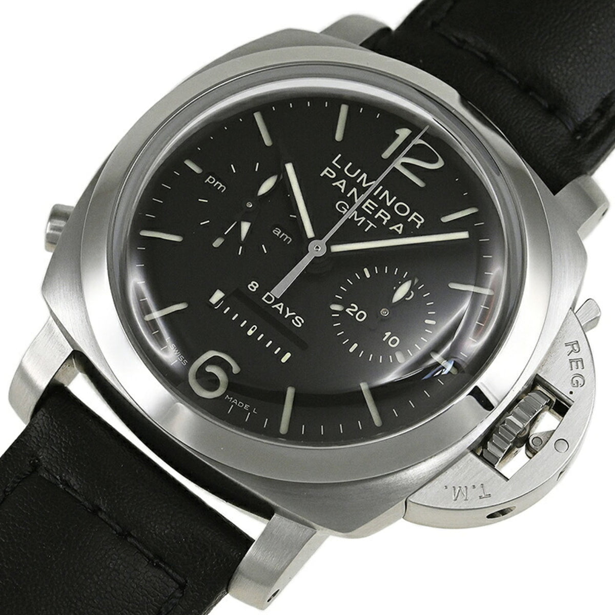 Panerai Luminor Chrono Monopulsante 8 Tage GMT PAM00275 Schwarz Zifferblatt 44 mm Uhr