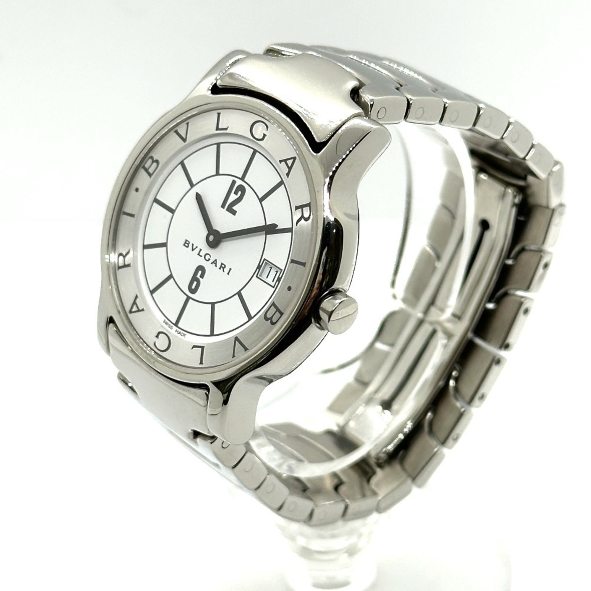 BVLGARI ST35S Solotempo Quartz Date Stainless Steel Silver