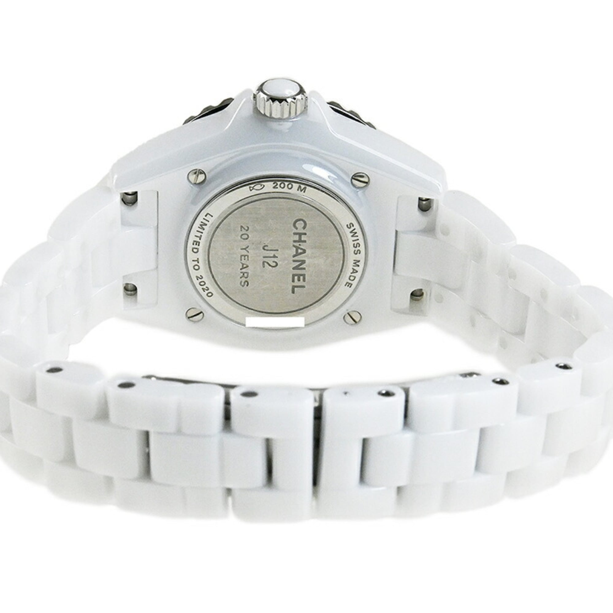 CHANEL J12 33 mm horloge, gelimiteerde editie ter ere van het 20-jarig jubileum, oplage van 2020 stuks, H6477, damesmodel