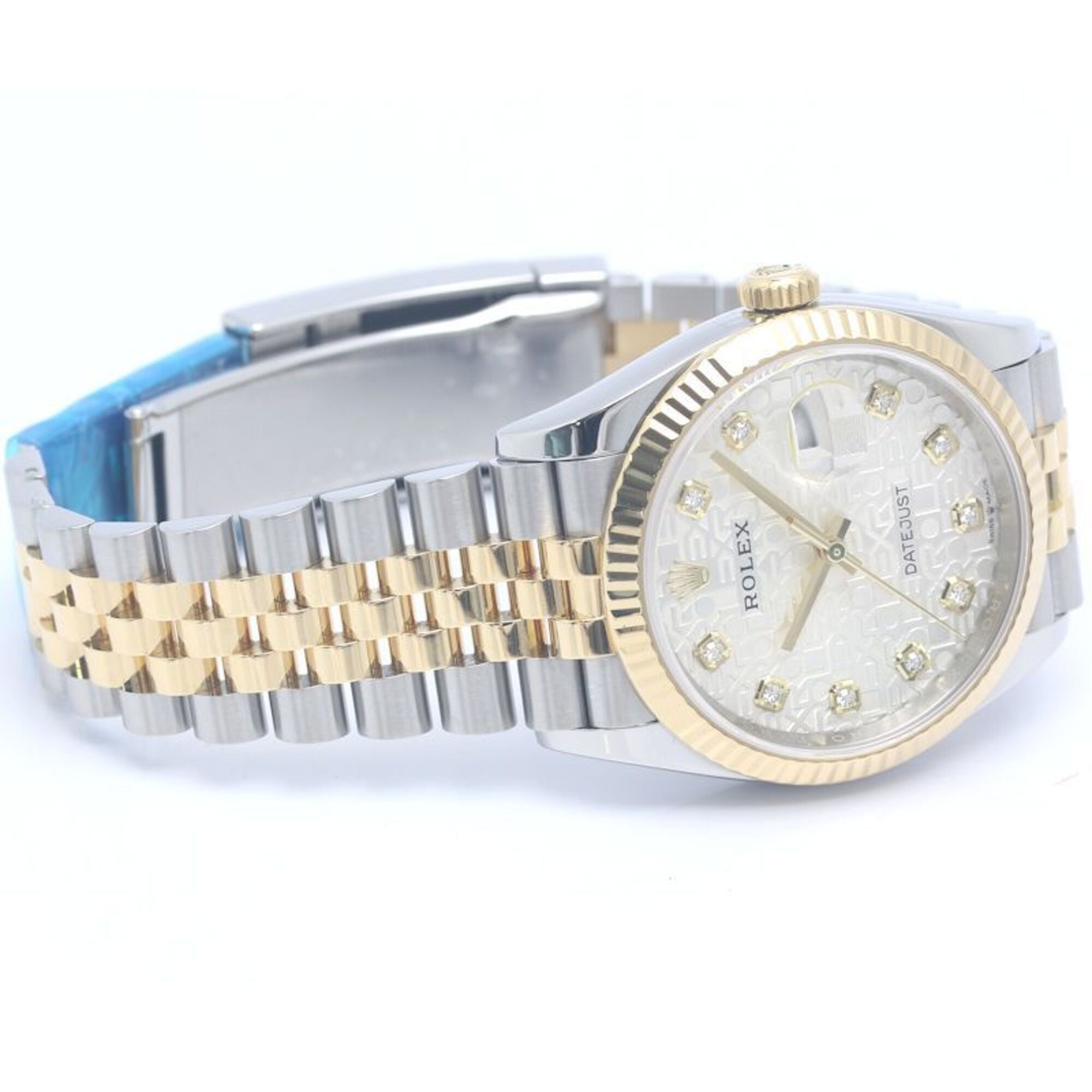 ROLEX Datejust 36 10P Diamond Silver Engraved Computer 126233G herenhorloge 18-karaats geelgoud x roestvrij staal 40370