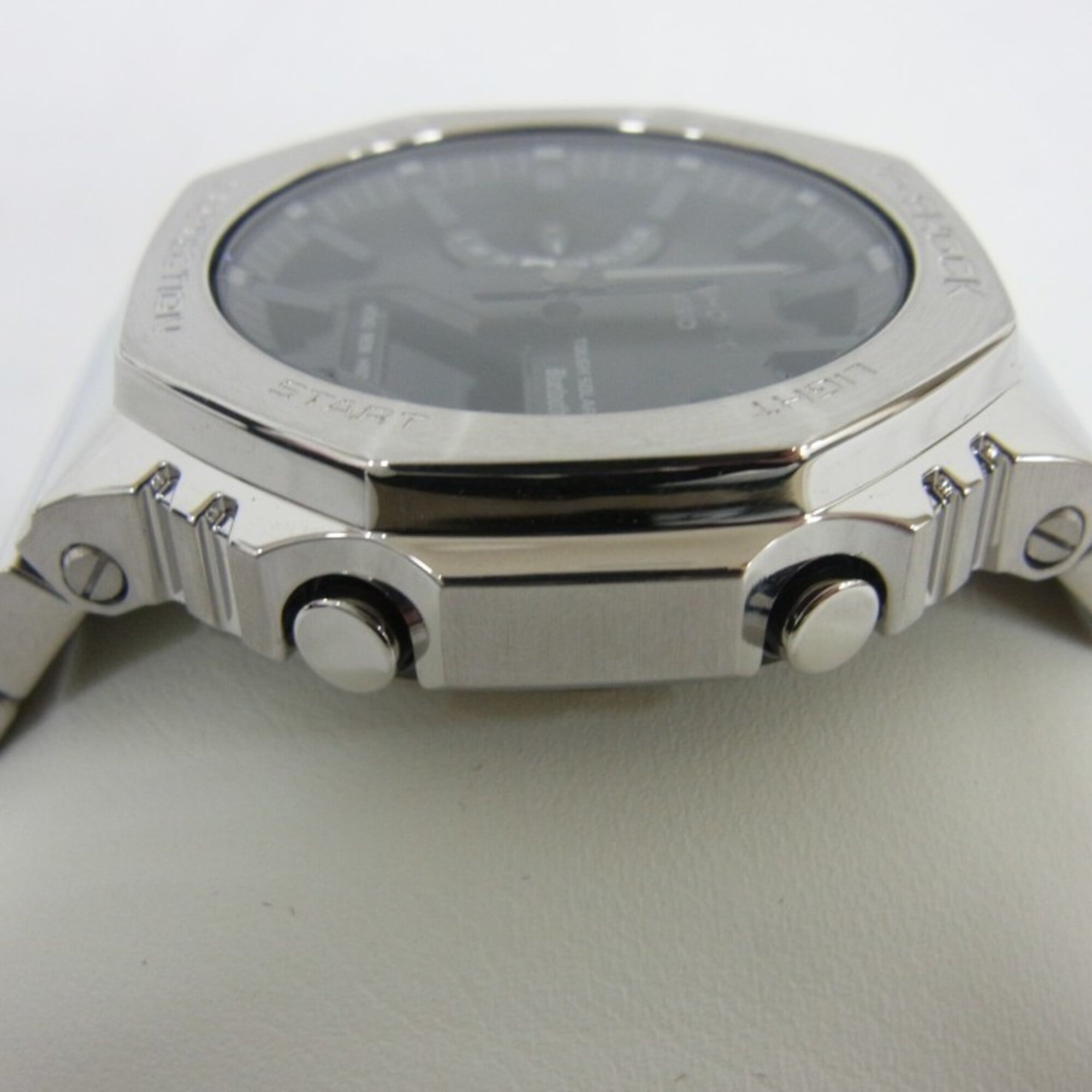 Montre Pour Hommes CASIO G-SHOCK FULL METAL série 2100, modèle GM-B2100SD-1AJF, gris argenté, en acier inoxydable