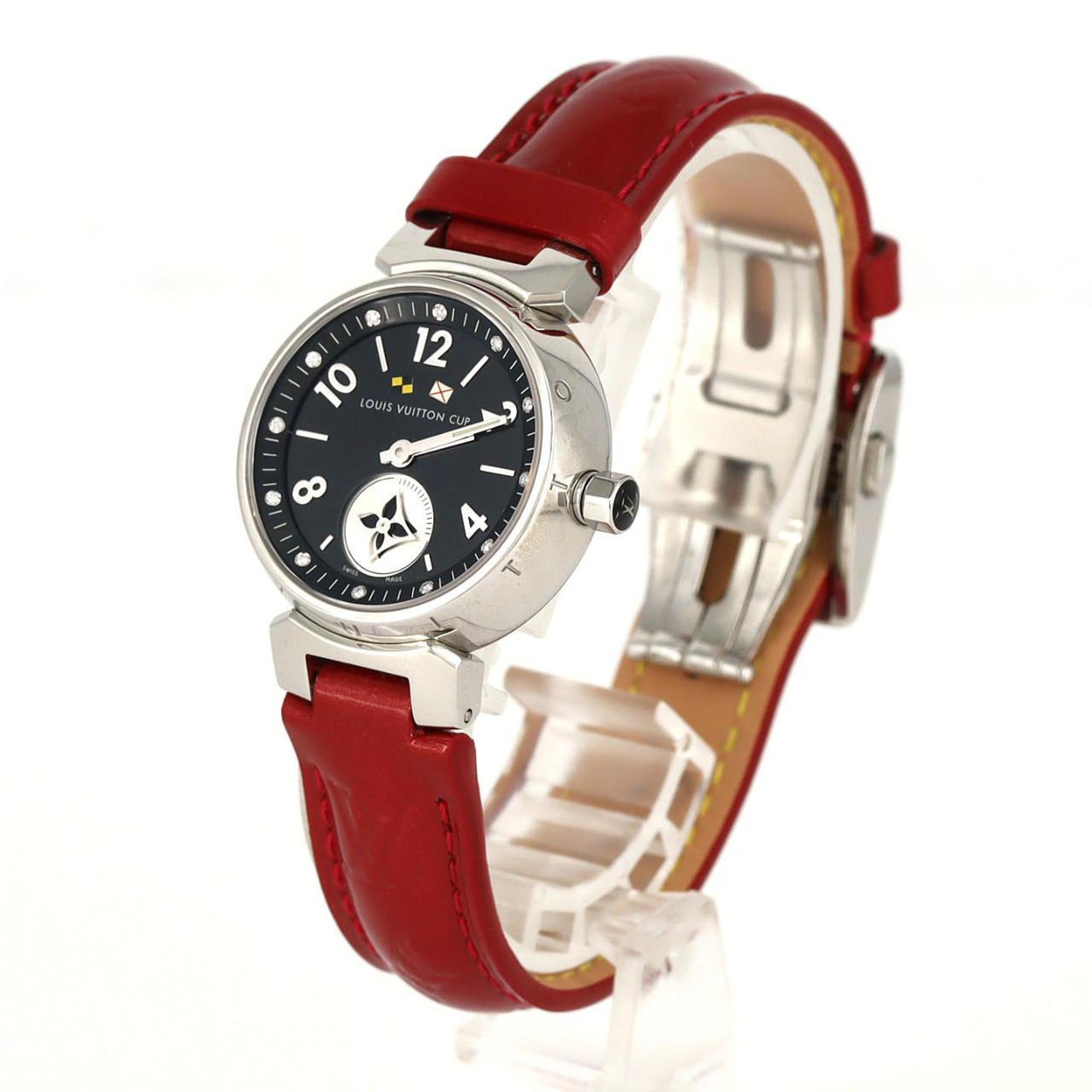 Louis Vuitton Tambour Lovely Cup 12P Q12M1 Stainless Steel Quartz Watch