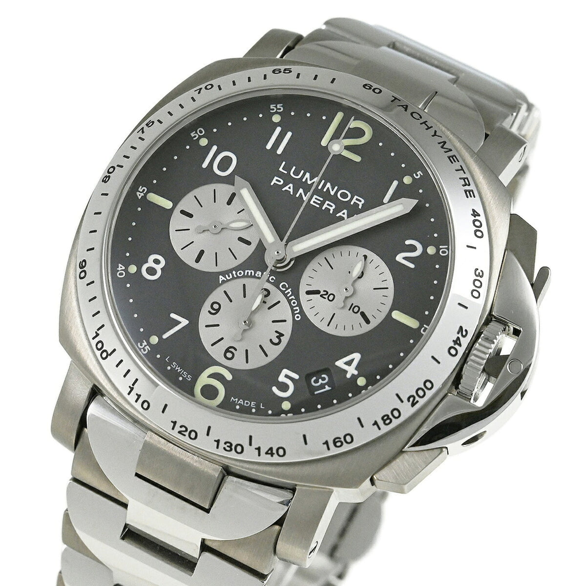 Panerai Luminor Chrono PAM00122 Grau, Silber Zifferblatt 40mm Uhr
