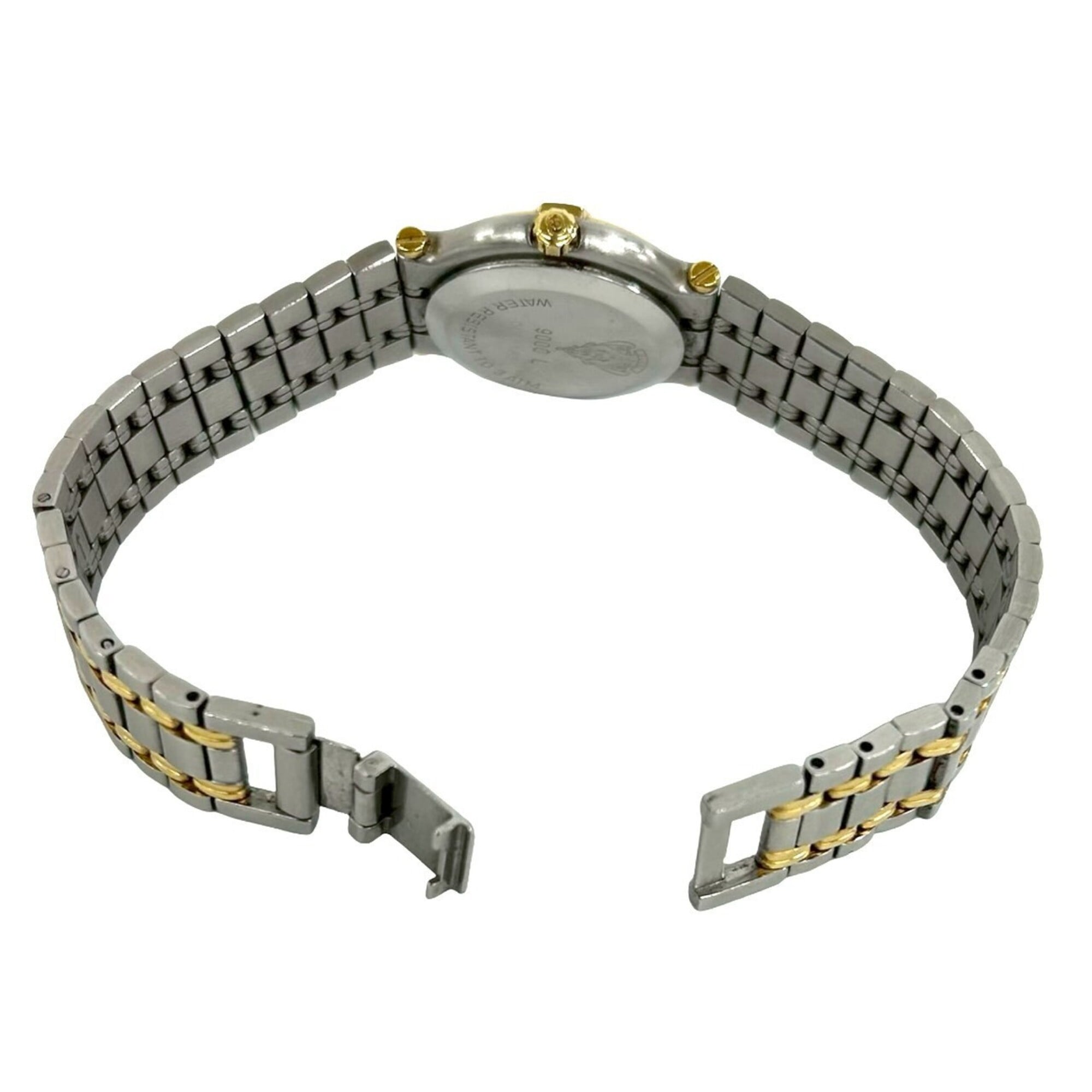 GUCCI 9000L Logo Engraved Stainless Steel Quartz Wrist Silver 26018