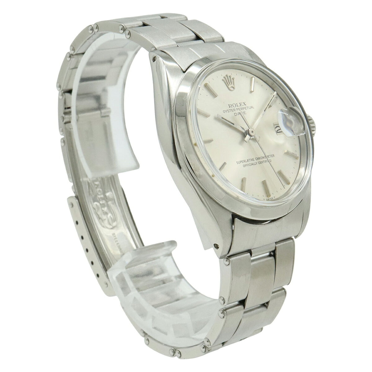 Rolex Oyster Perpetual Date 1500 Silver Dial 35mm Watch