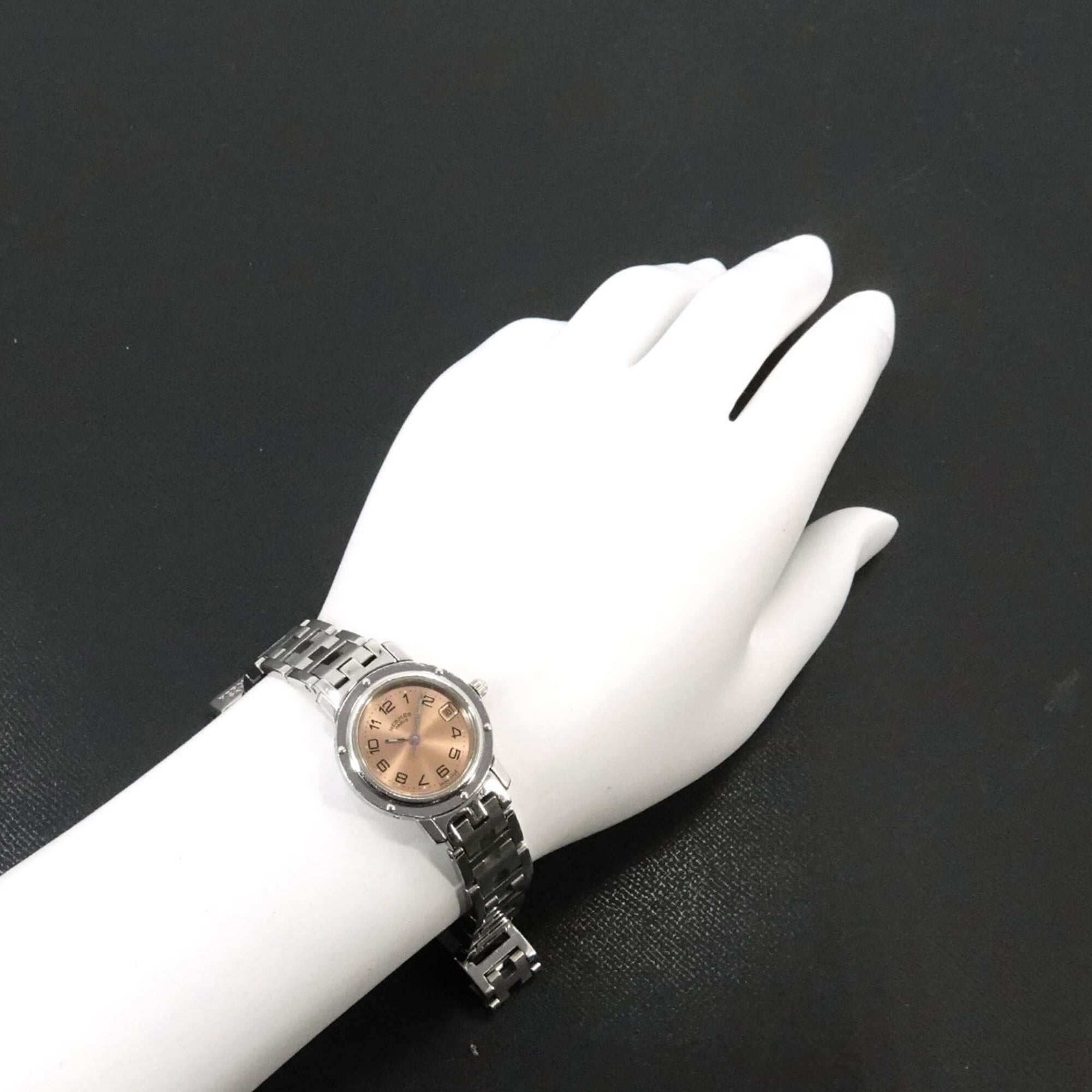 Hermes Clipper CL4 210 Wo Date Display Pink Quartz