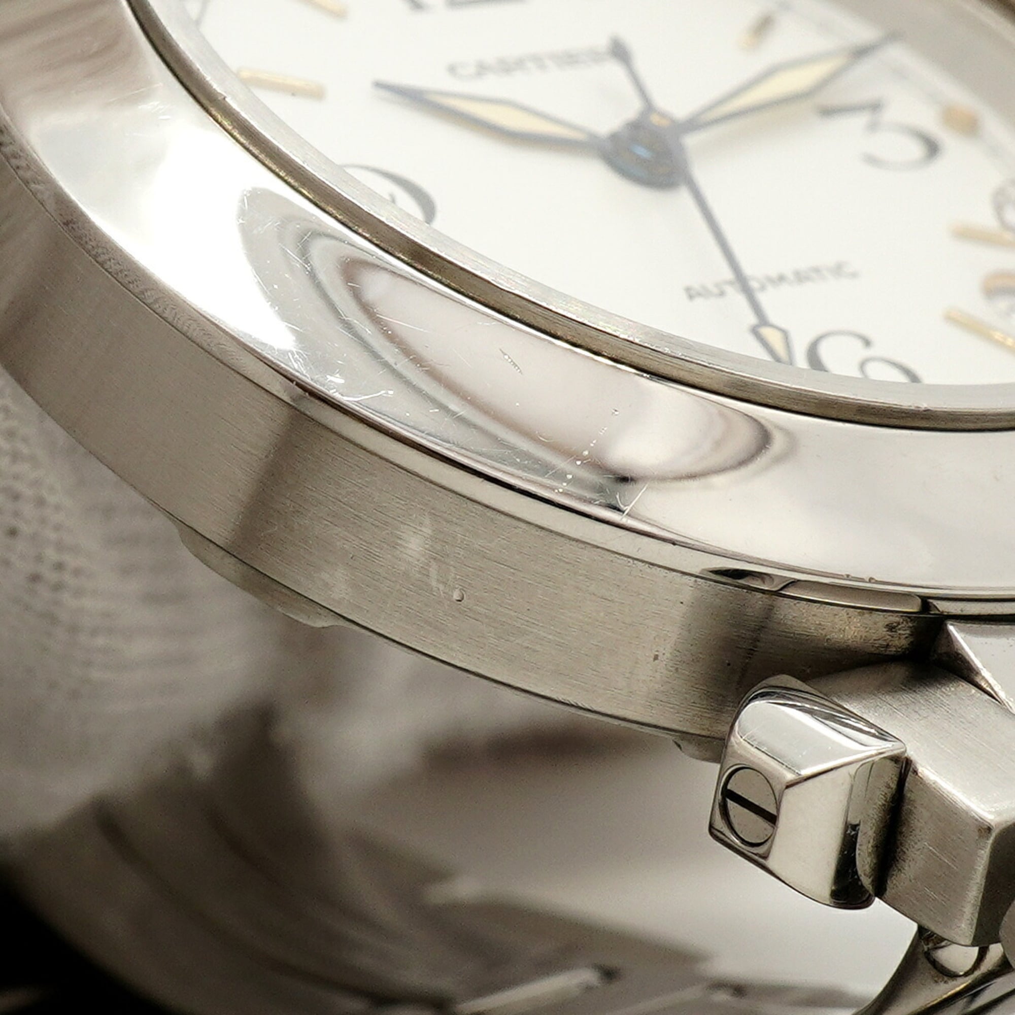 Cartier Pasha C W31015M7 White Dial (Boys' Size)