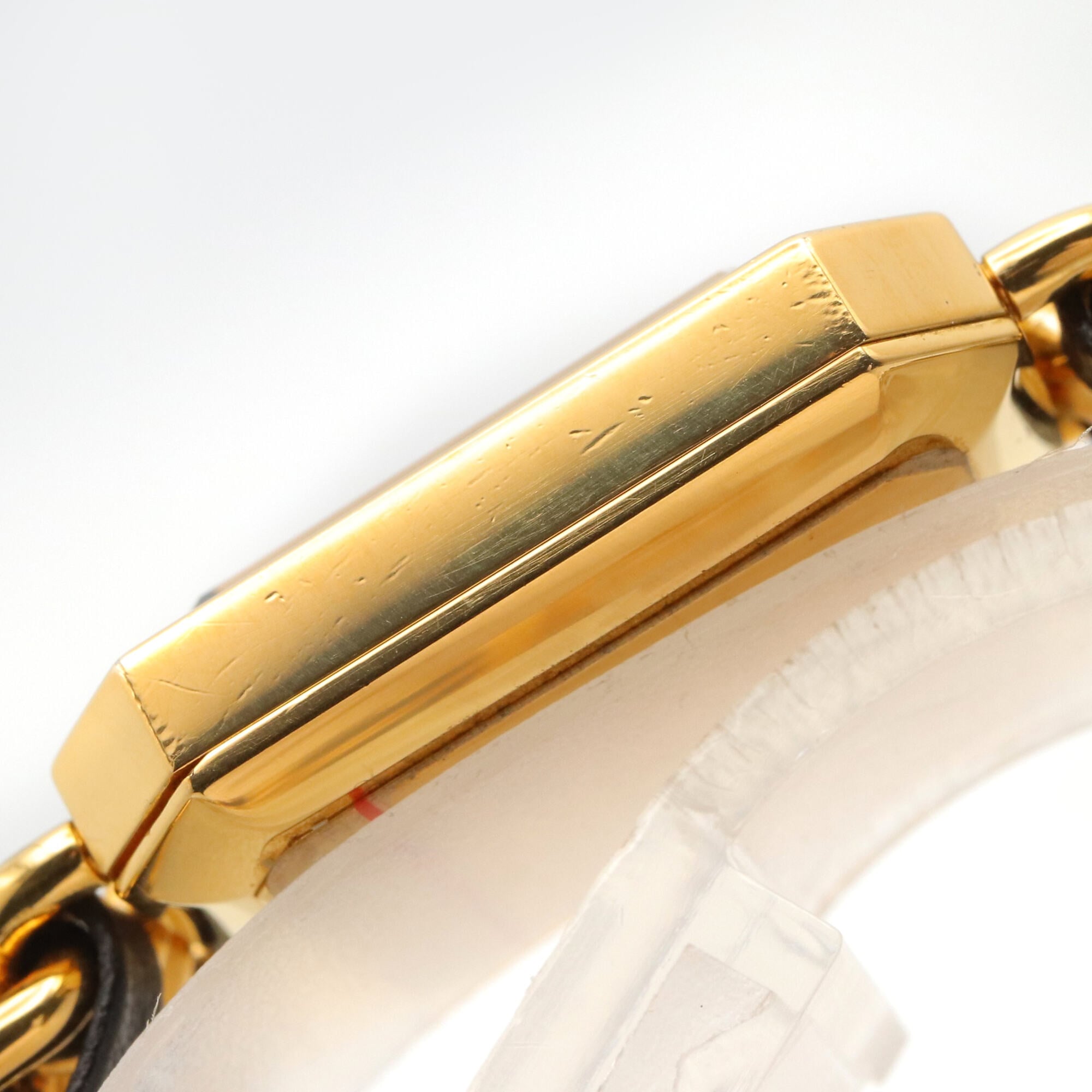 Chanel CHANEL Première M-horloge, verguld leer, dames, zwart, H0001