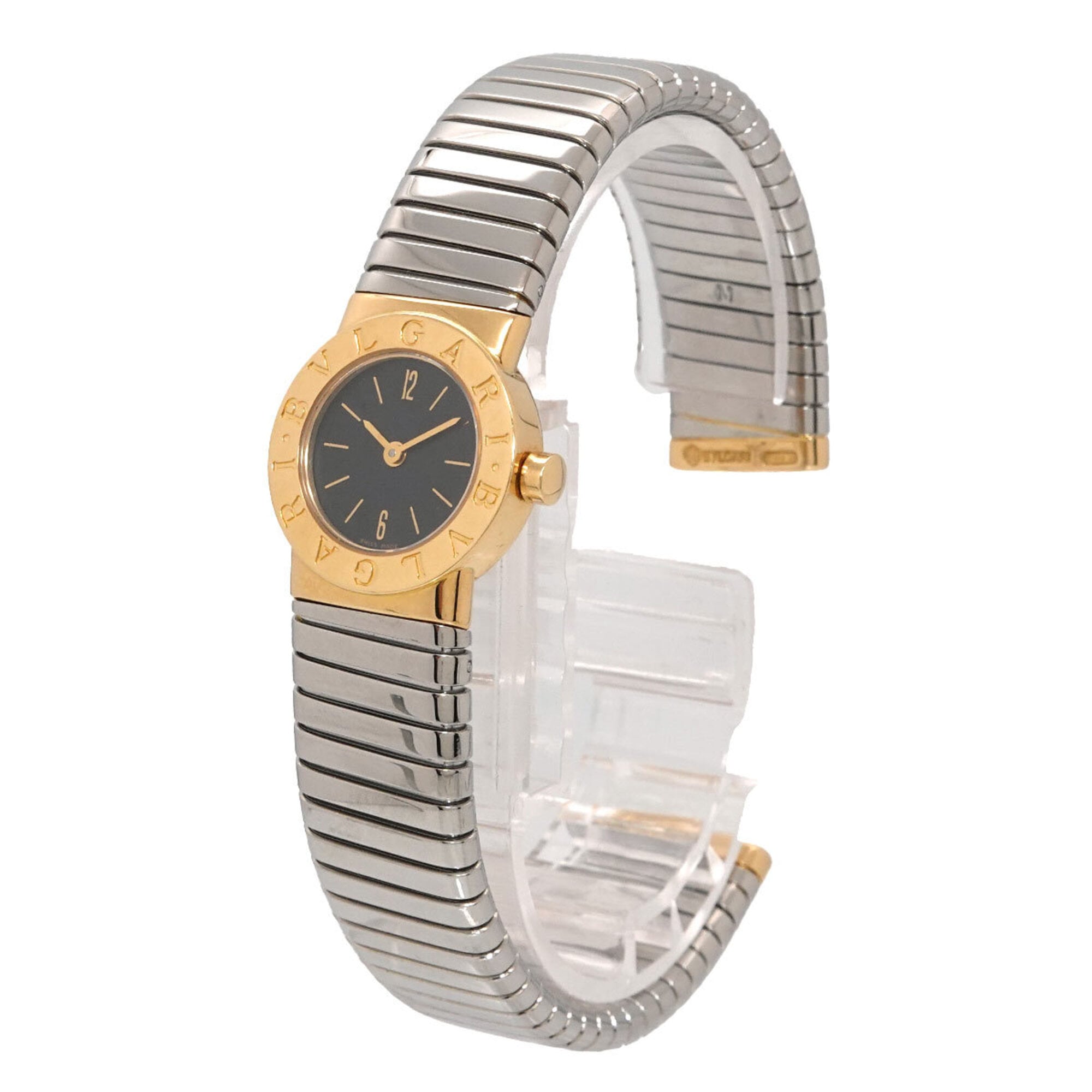 Bulgari Tubogas Combination BB192T Wo Black 18KYG Yellow Gold Quartz