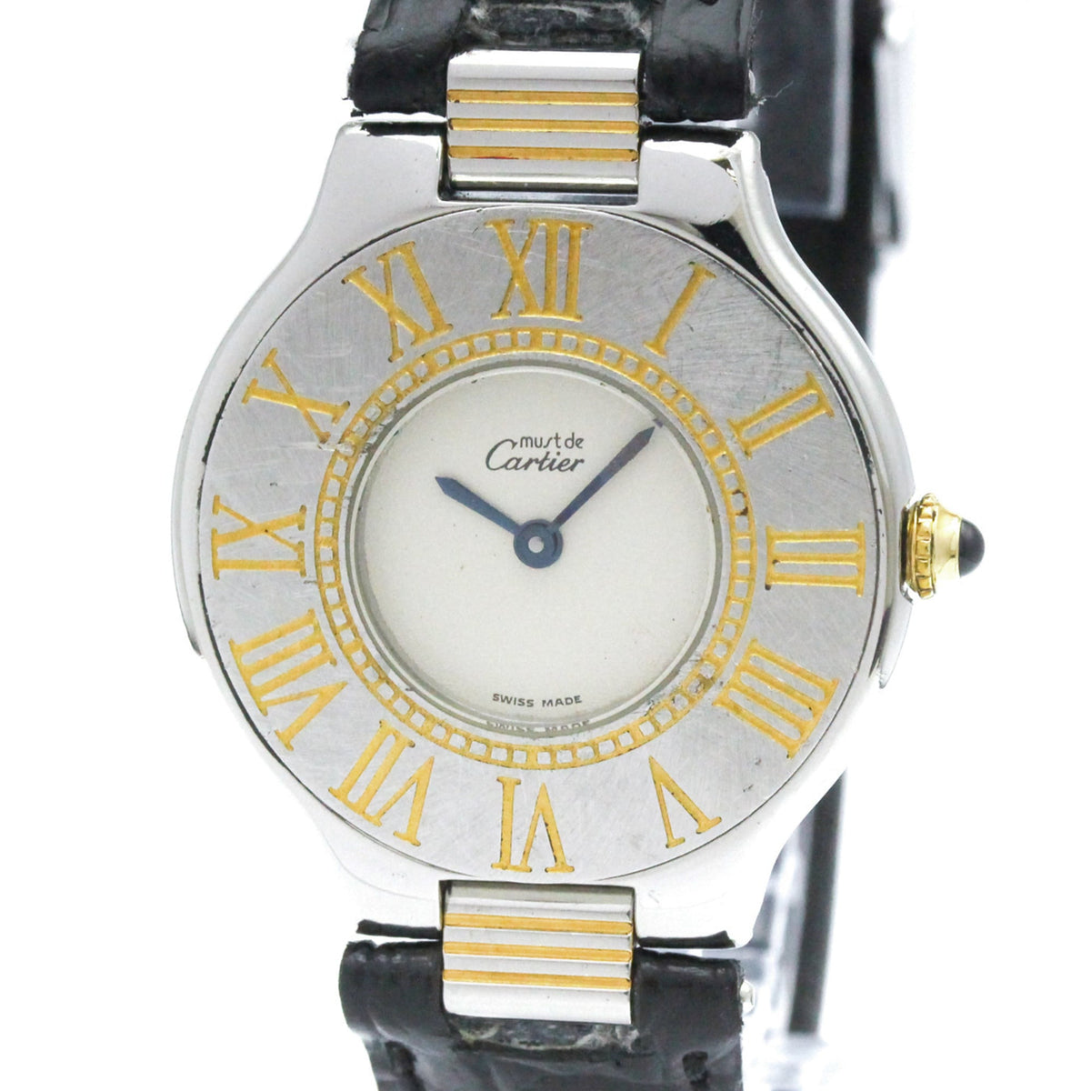Cartier Must W1005221 horloge met zilveren wijzerplaat, 31 mm