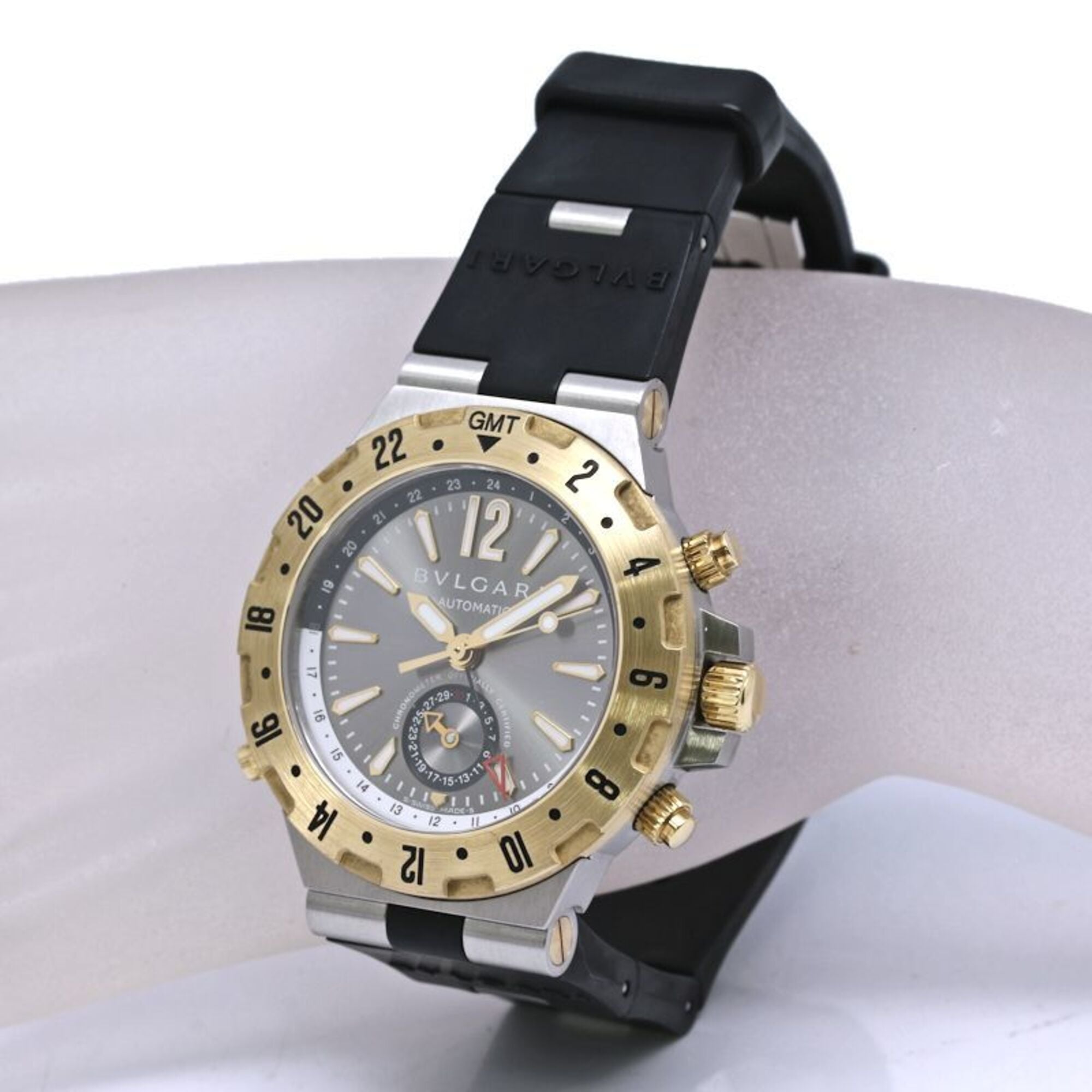 Bulgari Diagono GMT40C5SGVD GMT40SG Grey Dial 40mm Watch