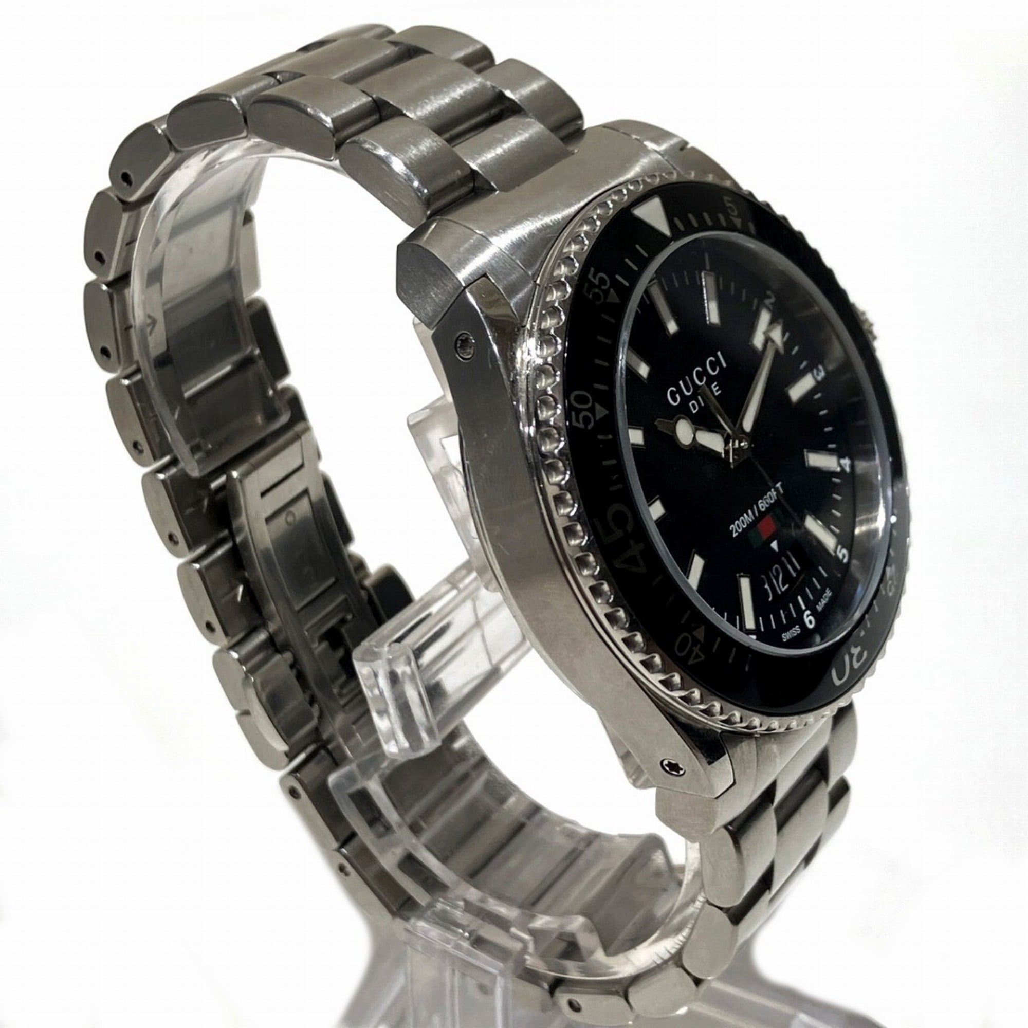 Gucci Dive total weight 154.2g stainless steel automatic movement black dial 136.3