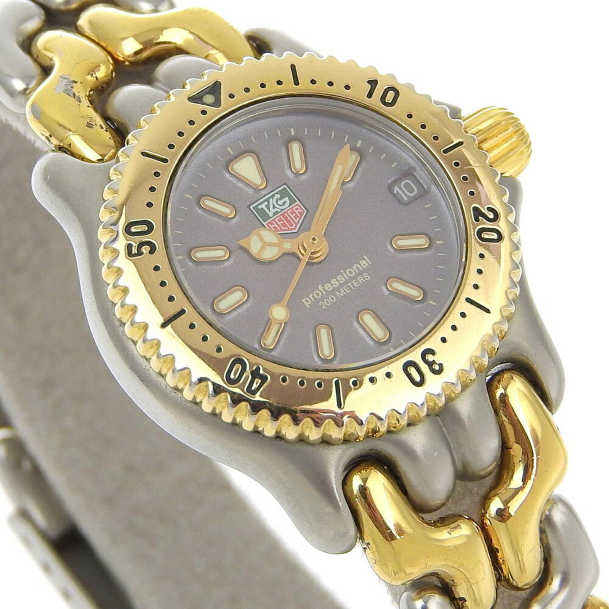 TAG HEUER Professional Watch, Two-tone, S95-208, Stainless Steel, Quartz, Analog Display, Grey Dial, Professional, Women's