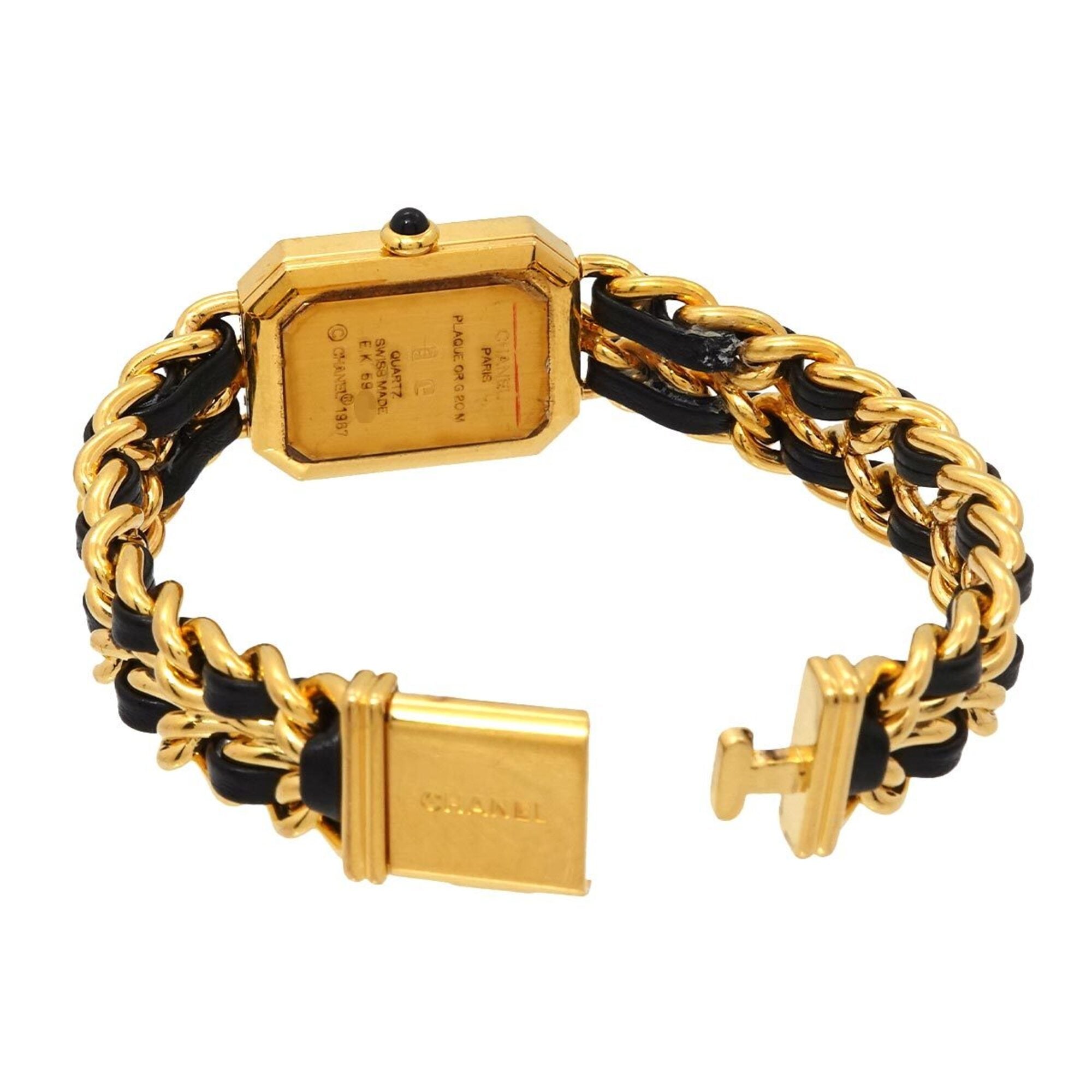 Chanel Premiere Large Size H0001 Women's Watch Black Gold Quartz