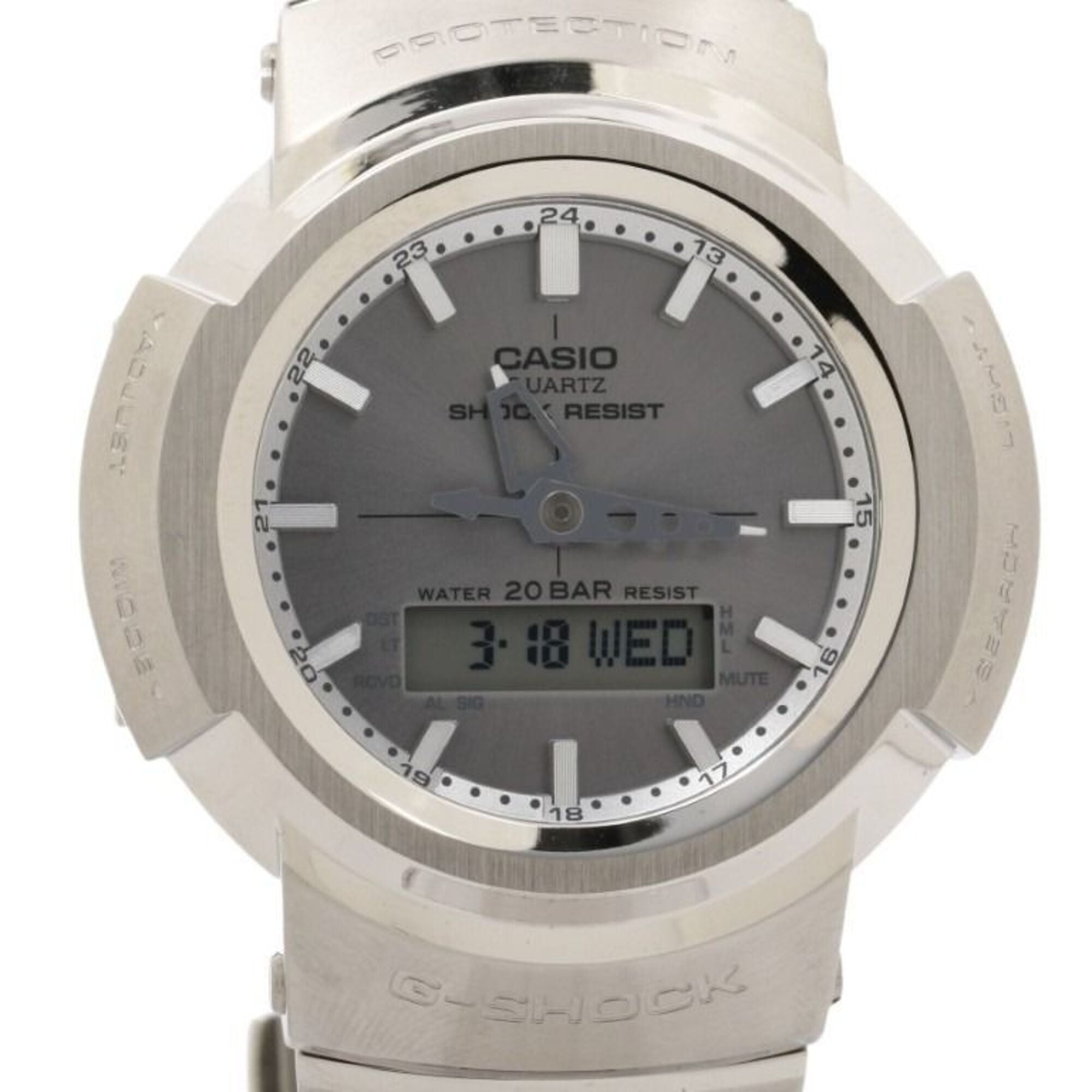 CASIO G-SHOCK FULL METAL AW-500 SERIES AWM-500D-1A8JF Gray Silver Stainless Steel Men's Watch
