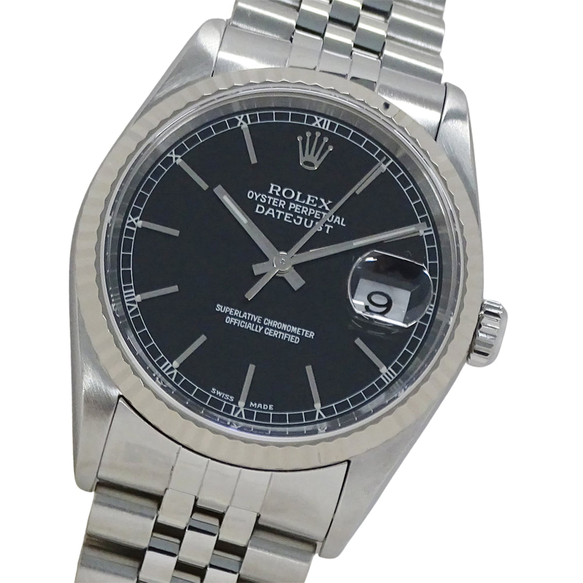 Rolex Datejust 16234 Y horloge met zwarte wijzerplaat, 36 mm