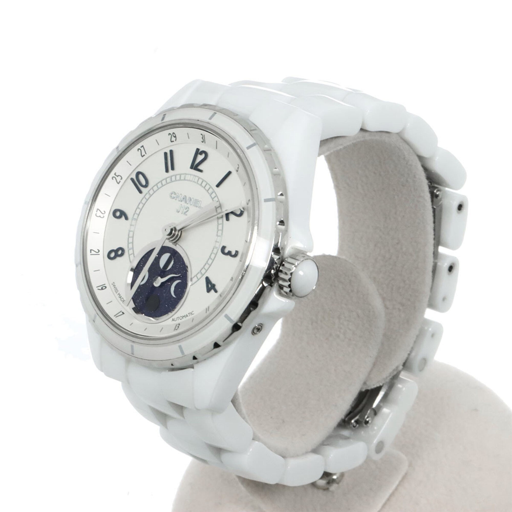 Chanel J12 Fars de Lune H3404 Moon Phase Men's Watch White Ceramic Automatic