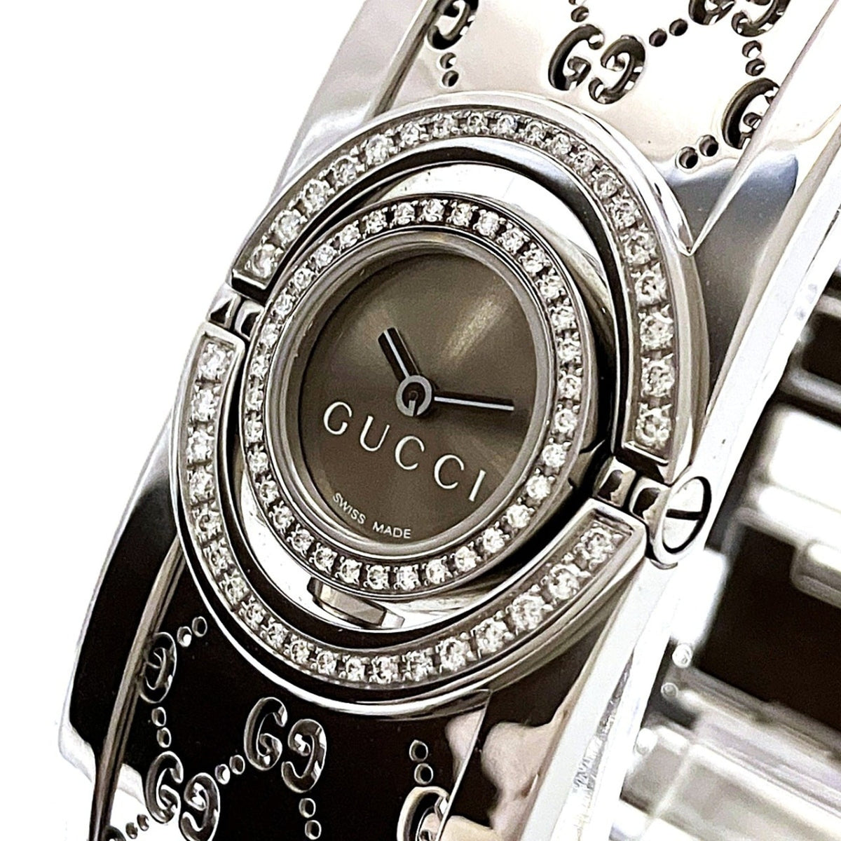 Gucci GUCCI Toile GG Diamond Bezel 112 (YA112504) Braun Zifferblatt 16 mm Uhr