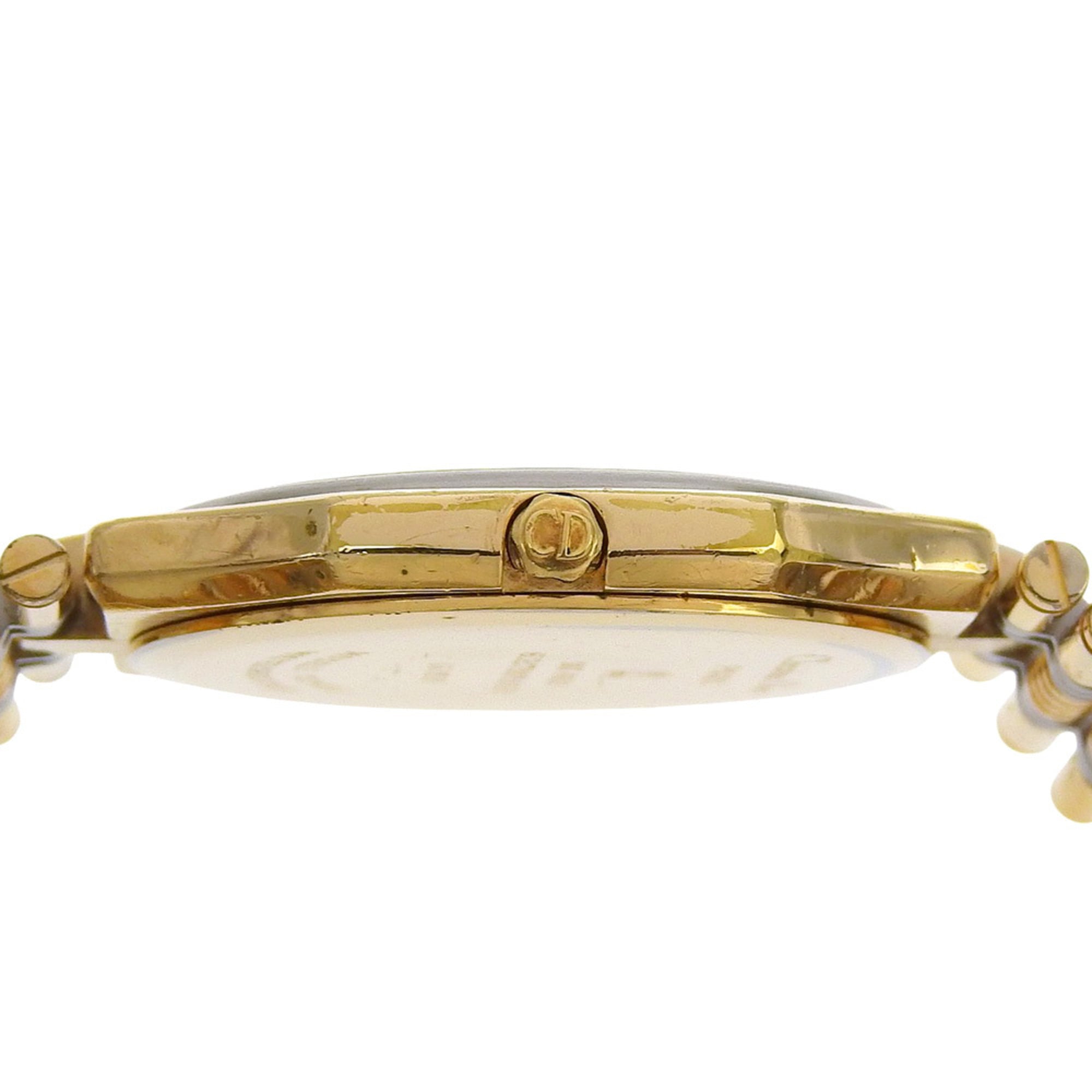 Christian Dior Date Watch 45.15.01 Verguld quartzhorloge met analoge wijzerplaat en gouden wijzerplaat voor heren