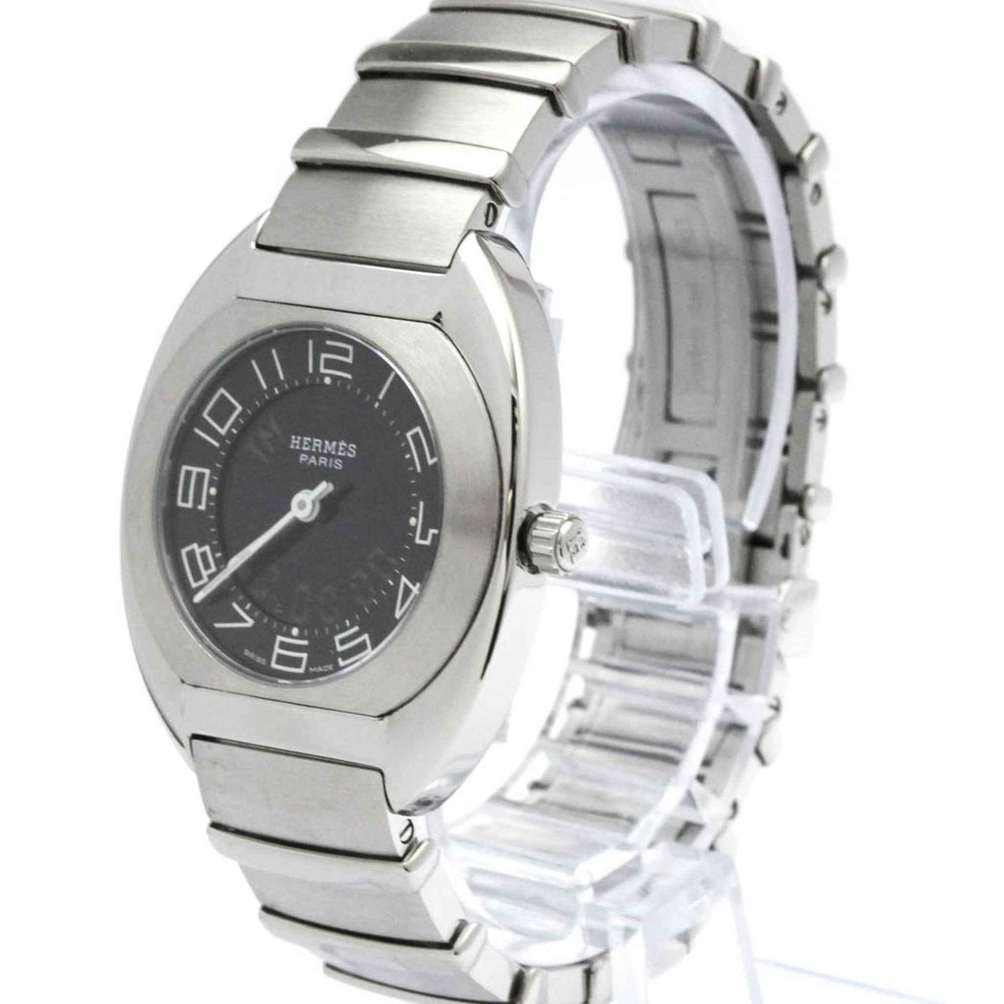 HERMES Espace Stainless Steel Quartz Ladies Watch ES1.210 Polished