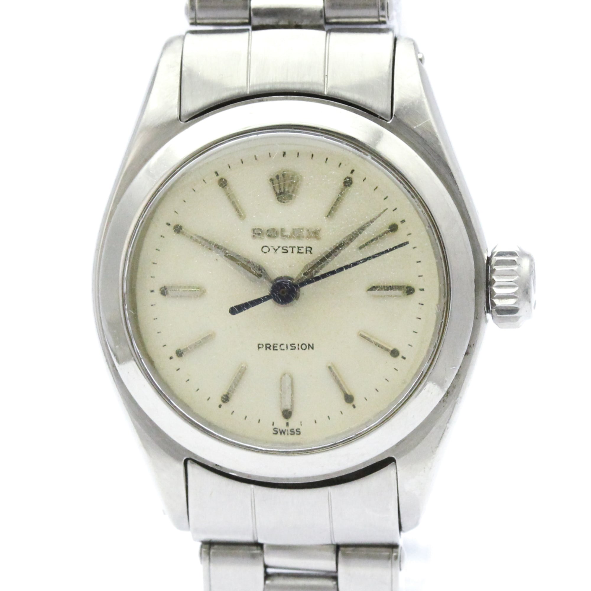 ROLEX Oyster Precision 6410 Steel Hand-Winding Ladies Watch Vintage