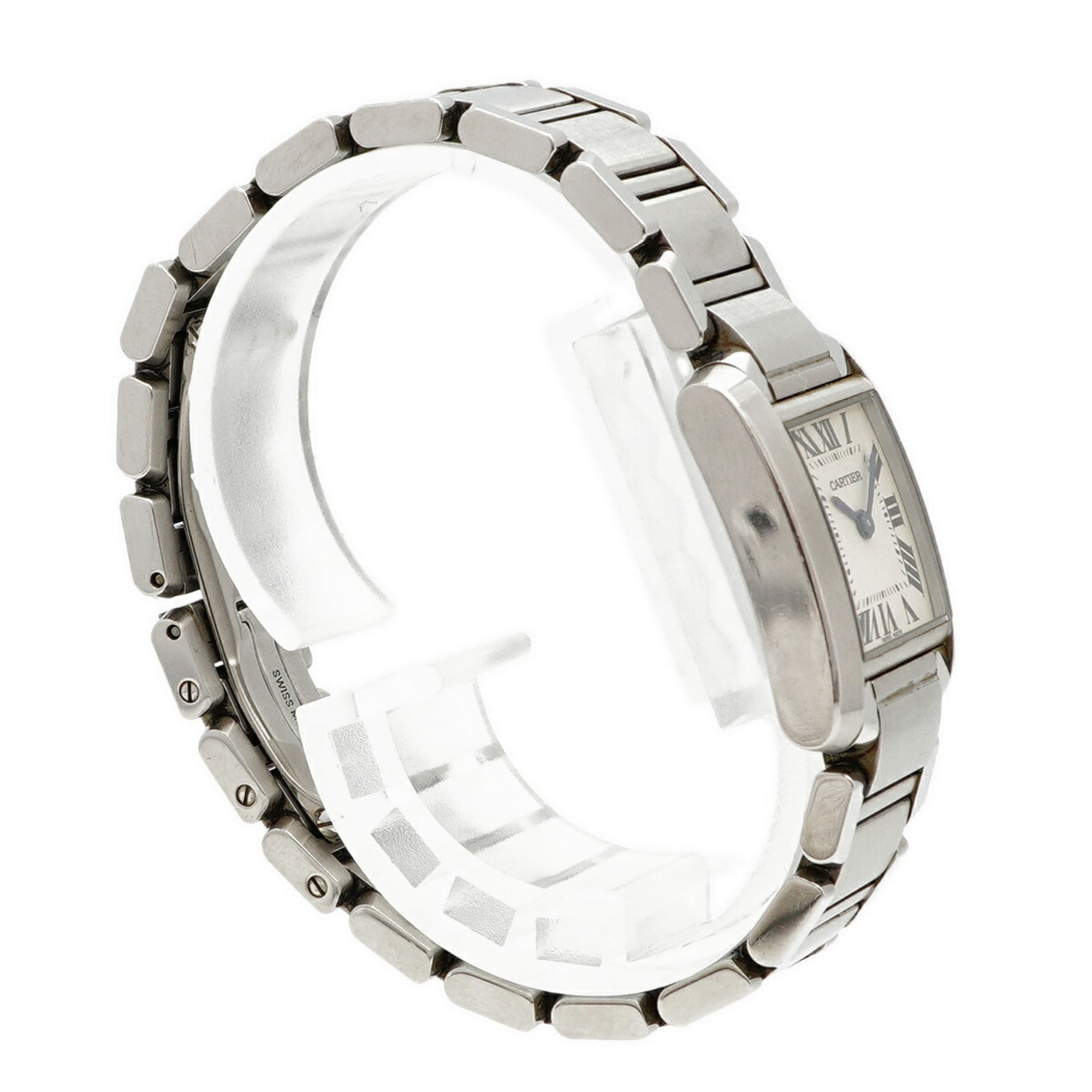 Cartier Tank Française SM W51008Q3 Damenuhr Elfenbein Zifferblatt