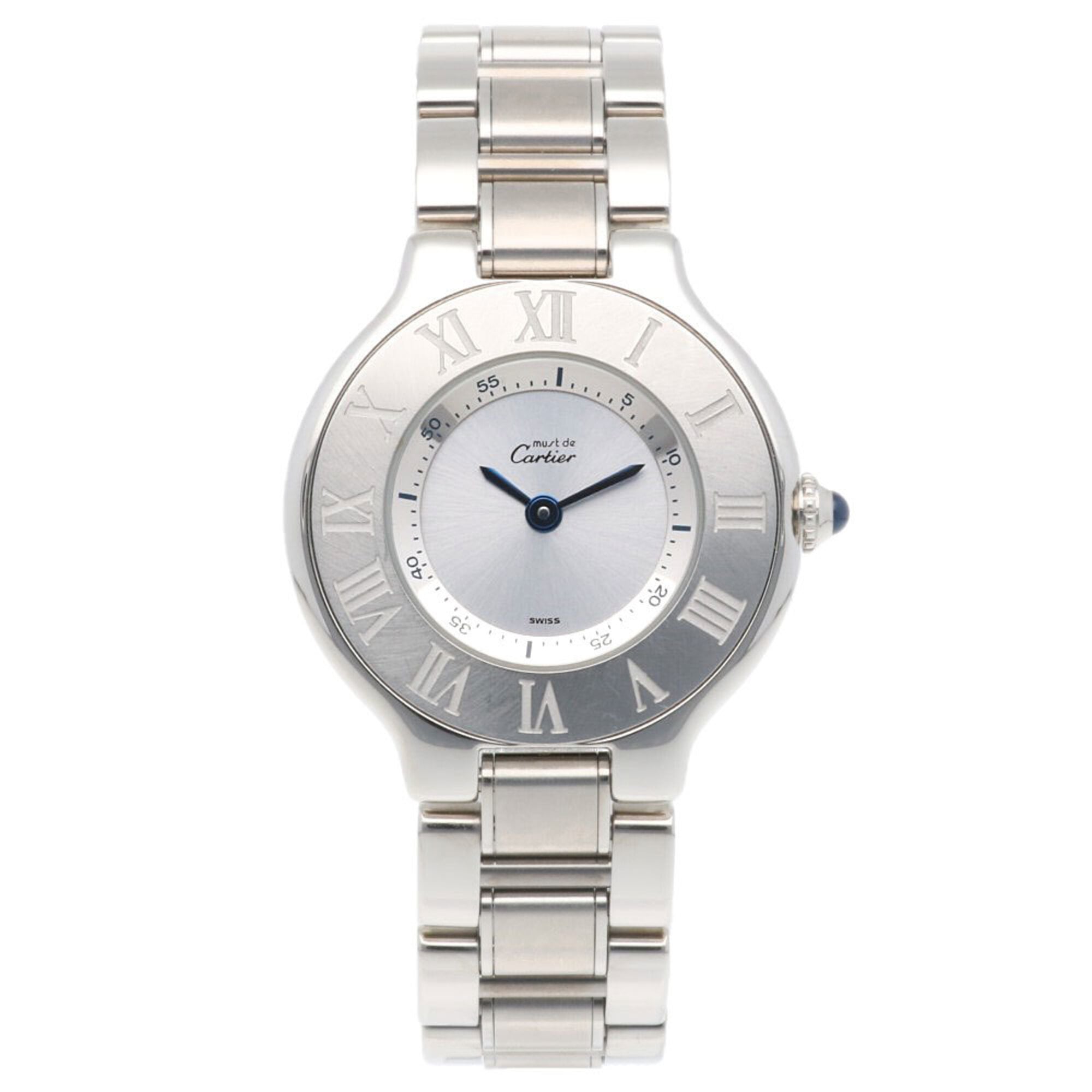 Cartier Must 21 Wristwatch, Stainless Steel 1340 Quartz, Polished, Ladies' Watch.