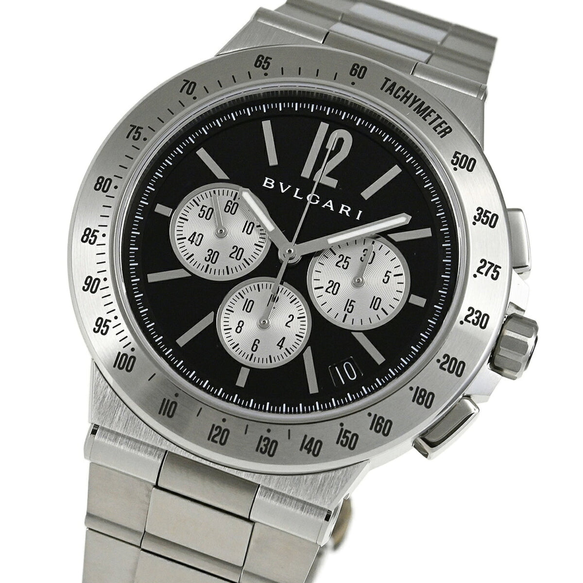 Bvlgari Diagono Velocissimo DG41BSSDCHTA Black, Silver Dial 41mm Watch