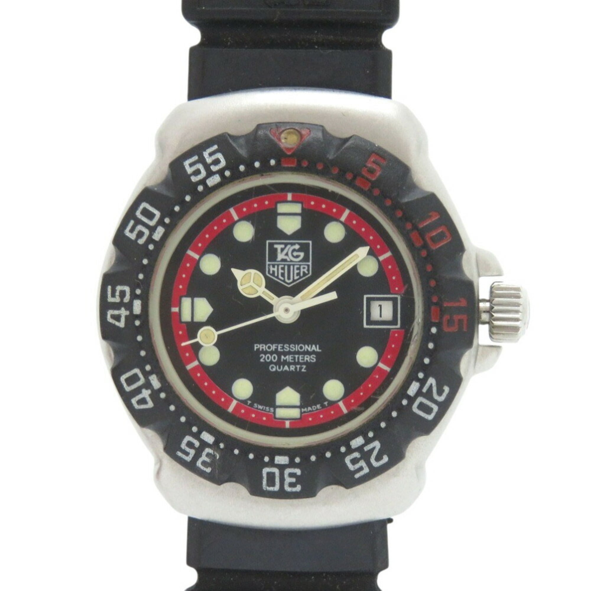 TAG Heuer Formula 1 374.508 Stainless Steel Rubber Black Dial Quartz Wristwatch 1910