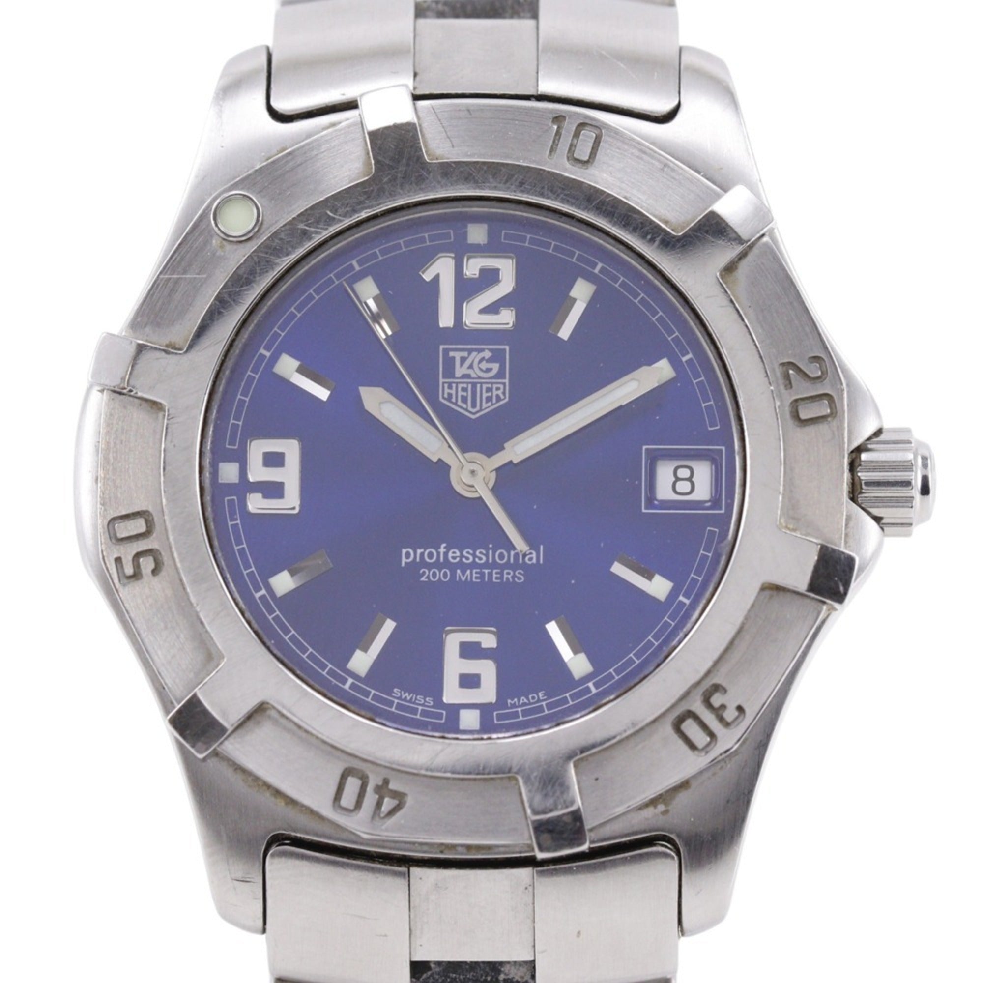 TAG Heuer 2000 Exclusive Watch WN1112 Stainless Steel Quartz Analog Blue Dial Men's