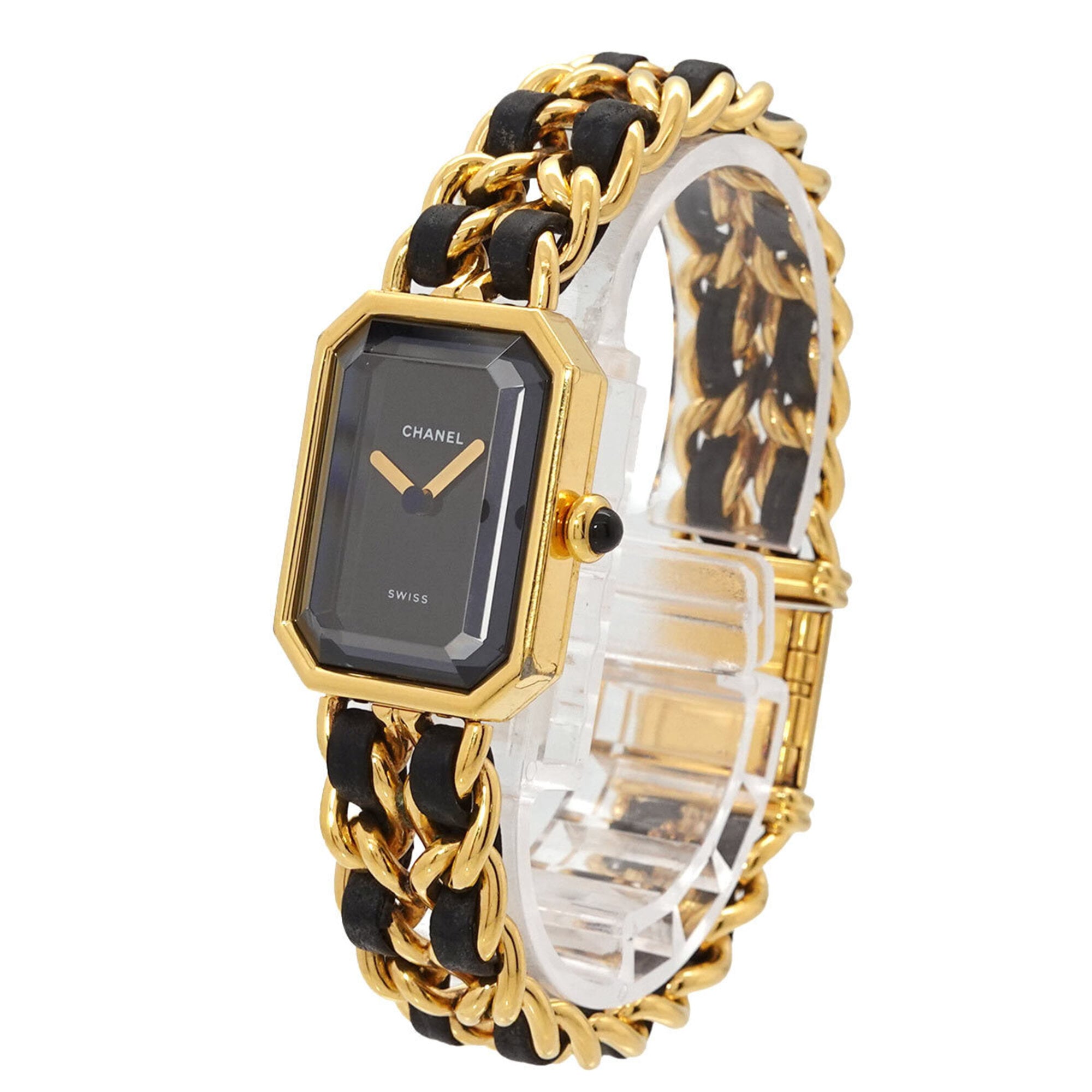 Chanel Premiere Large Size H0001 Women's Watch Black Gold Quartz