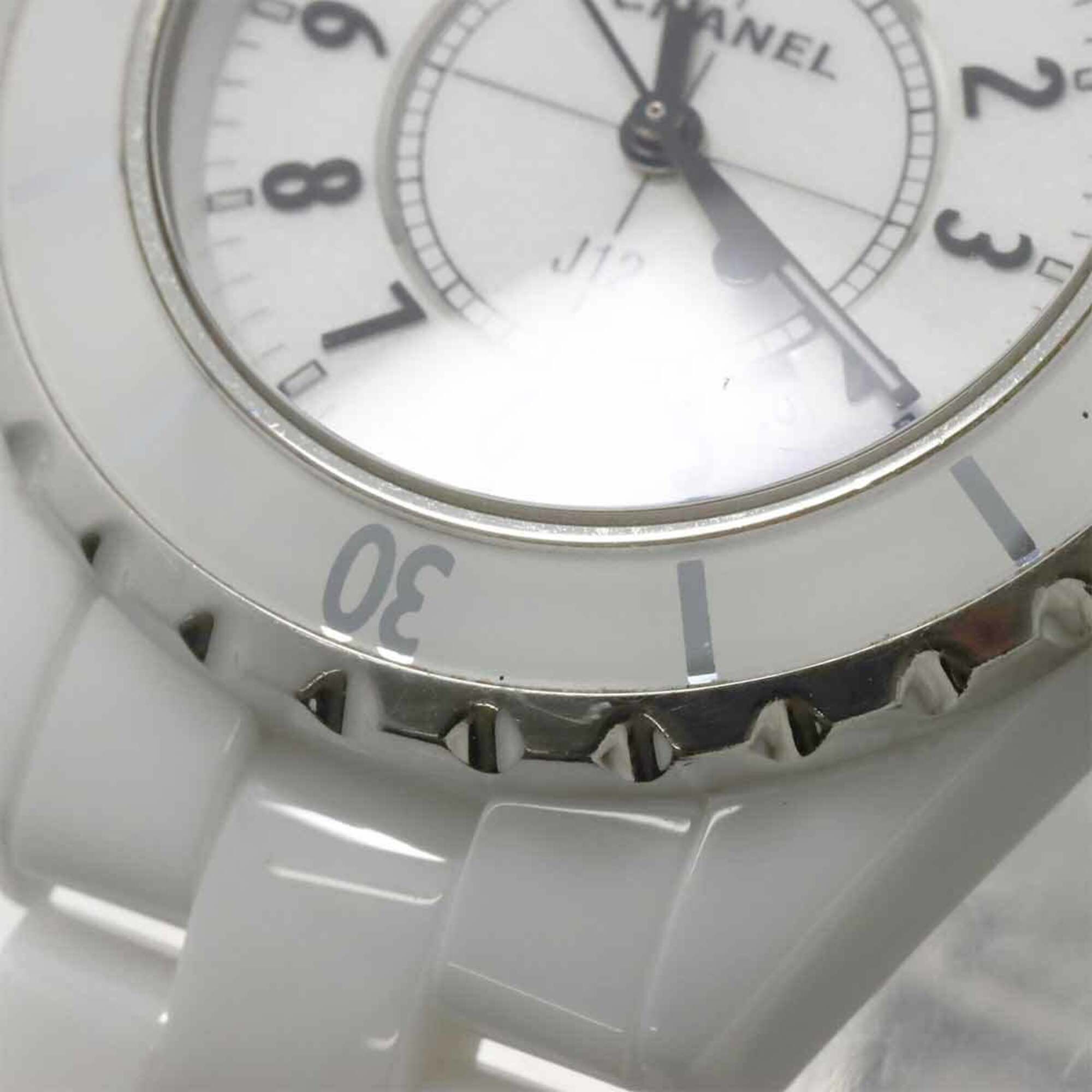 Chanel J12 33mm H0968 Women's Watch, Date Display, White Ceramic Quartz Watch