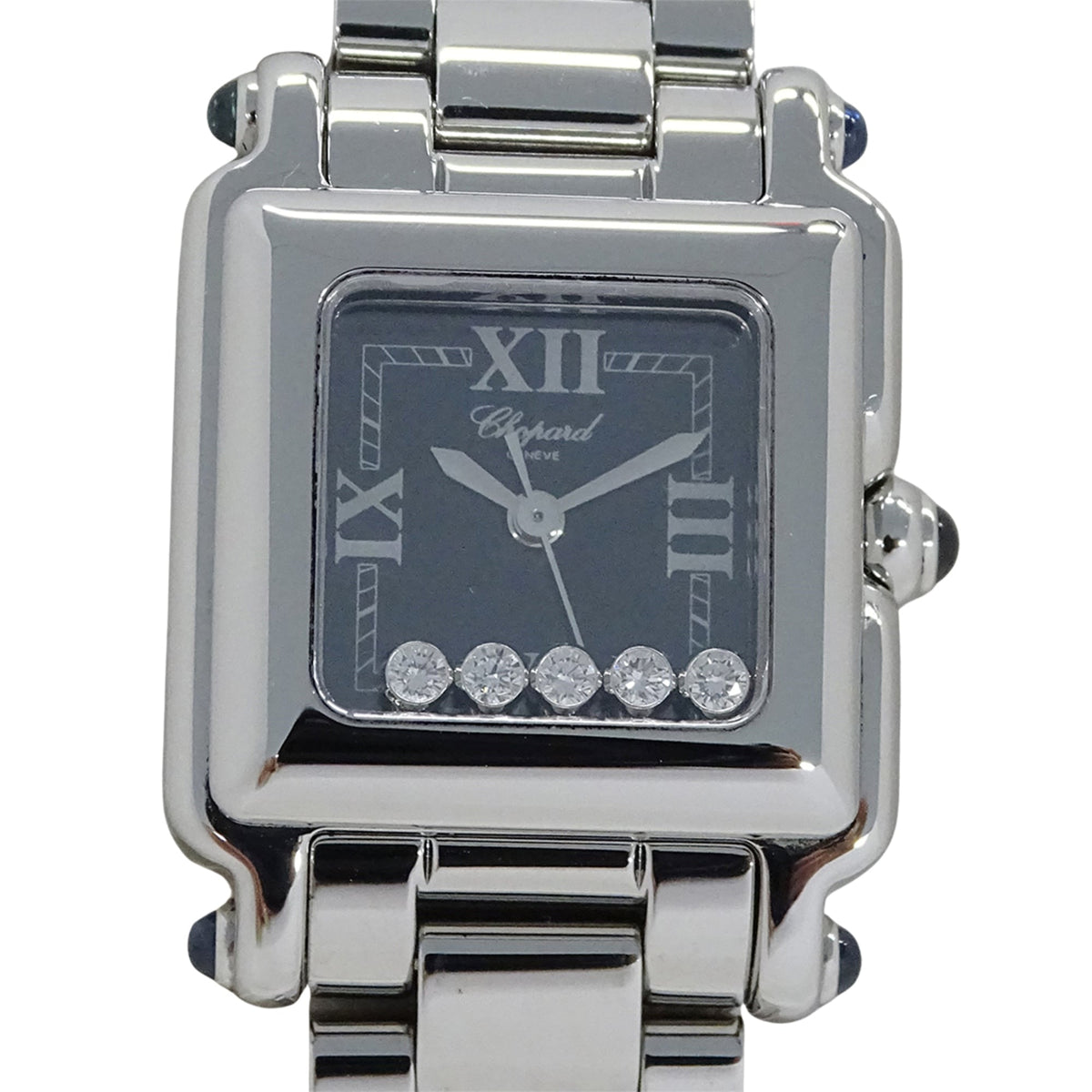 Chopard Happy Sport Quadratisch 5P Diamant 27/8893-23 Schwarz Zifferblatt 22 mm Uhr