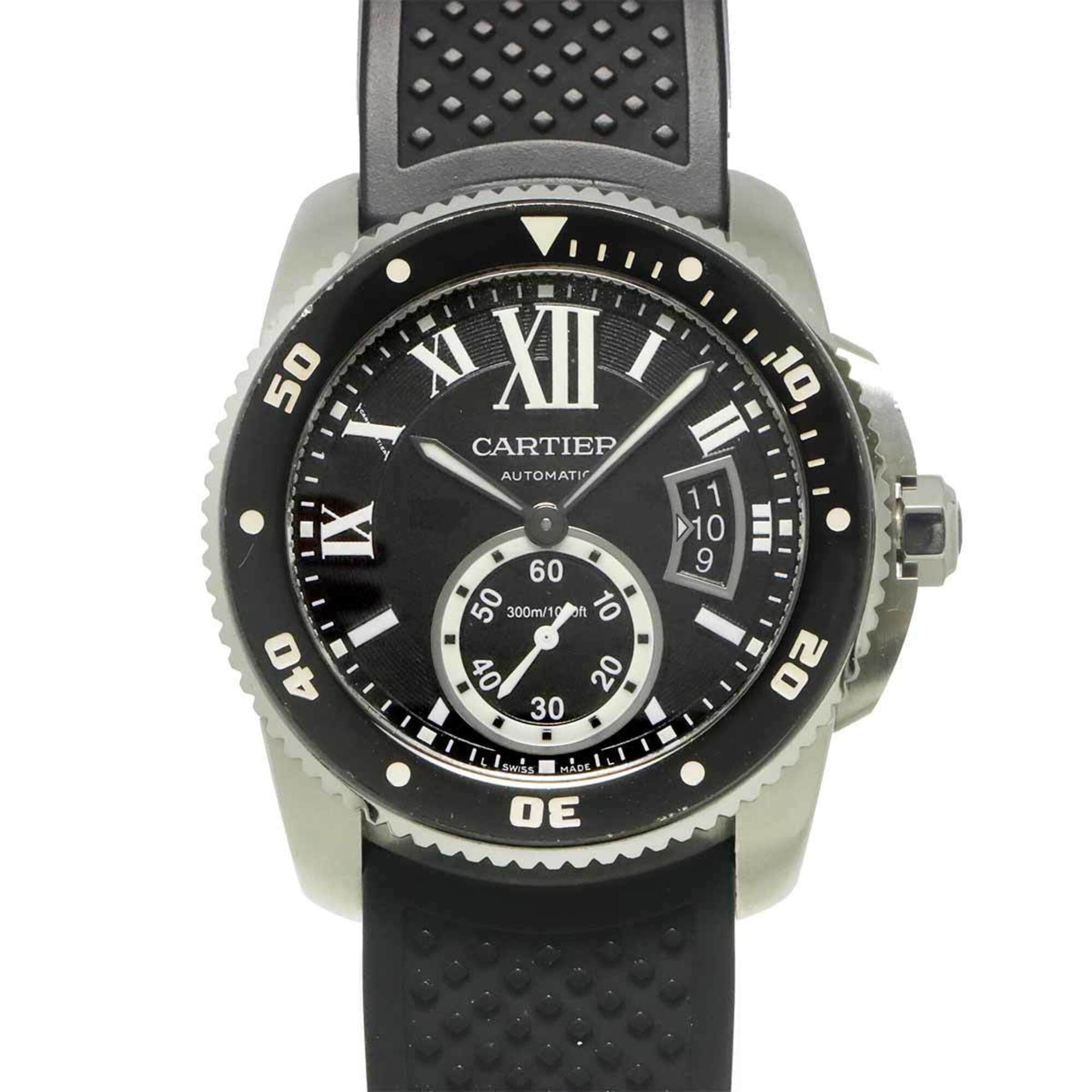 Cartier Calibre de Diver W7100056 Men's Watch, Date, Black, Automatic Movement