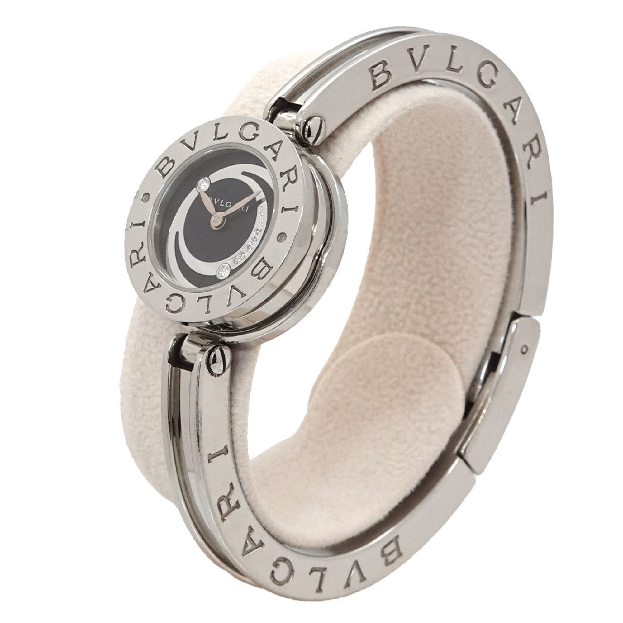 Bulgari BVLGARI B-Zero1 BZ22S Bangle Watch Diamond Ladies Black Quartz